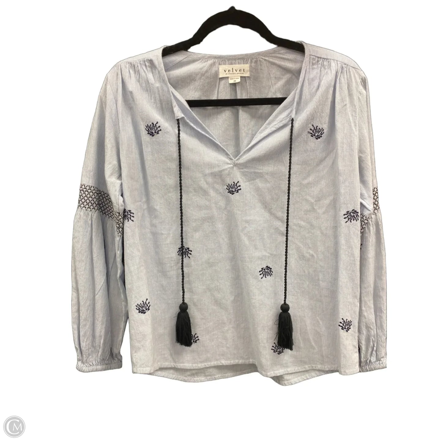 Top Long Sleeve By Velvet By Graham & Spencer In Blue, Size: Xs