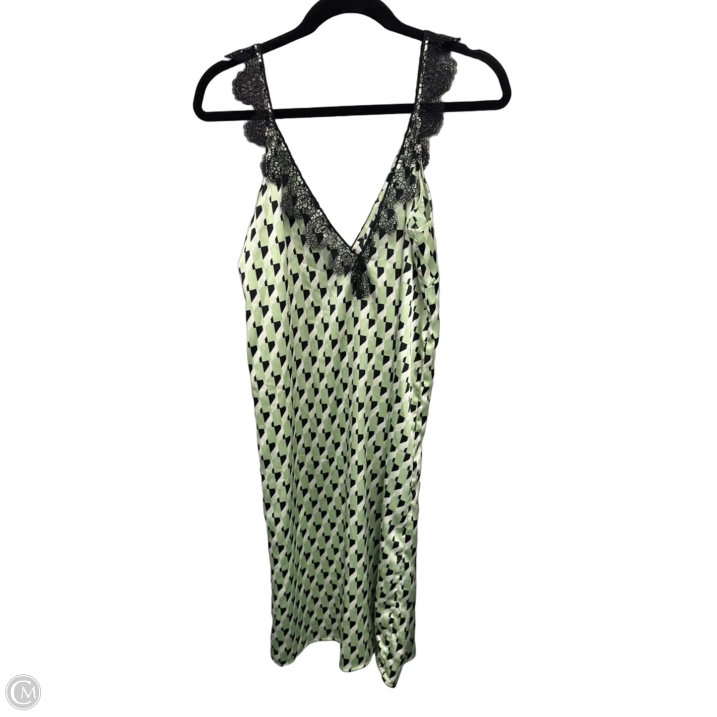Dress Casual Midi By Future Collective In Black & Green, Size: L