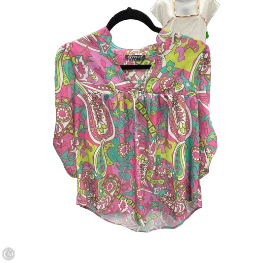 Top Long Sleeve By Clothes Mentor In Green & Pink, Size: S