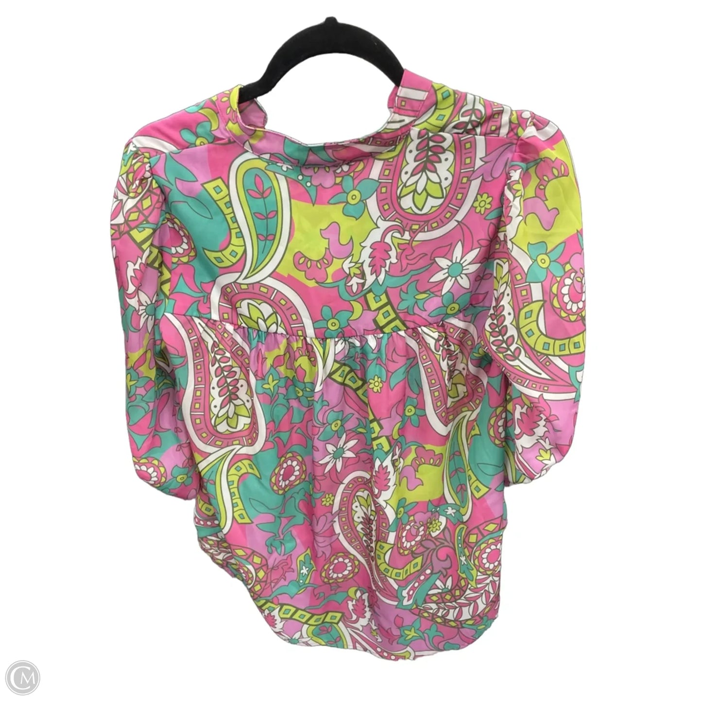 Top Long Sleeve By Clothes Mentor In Green & Pink, Size: S
