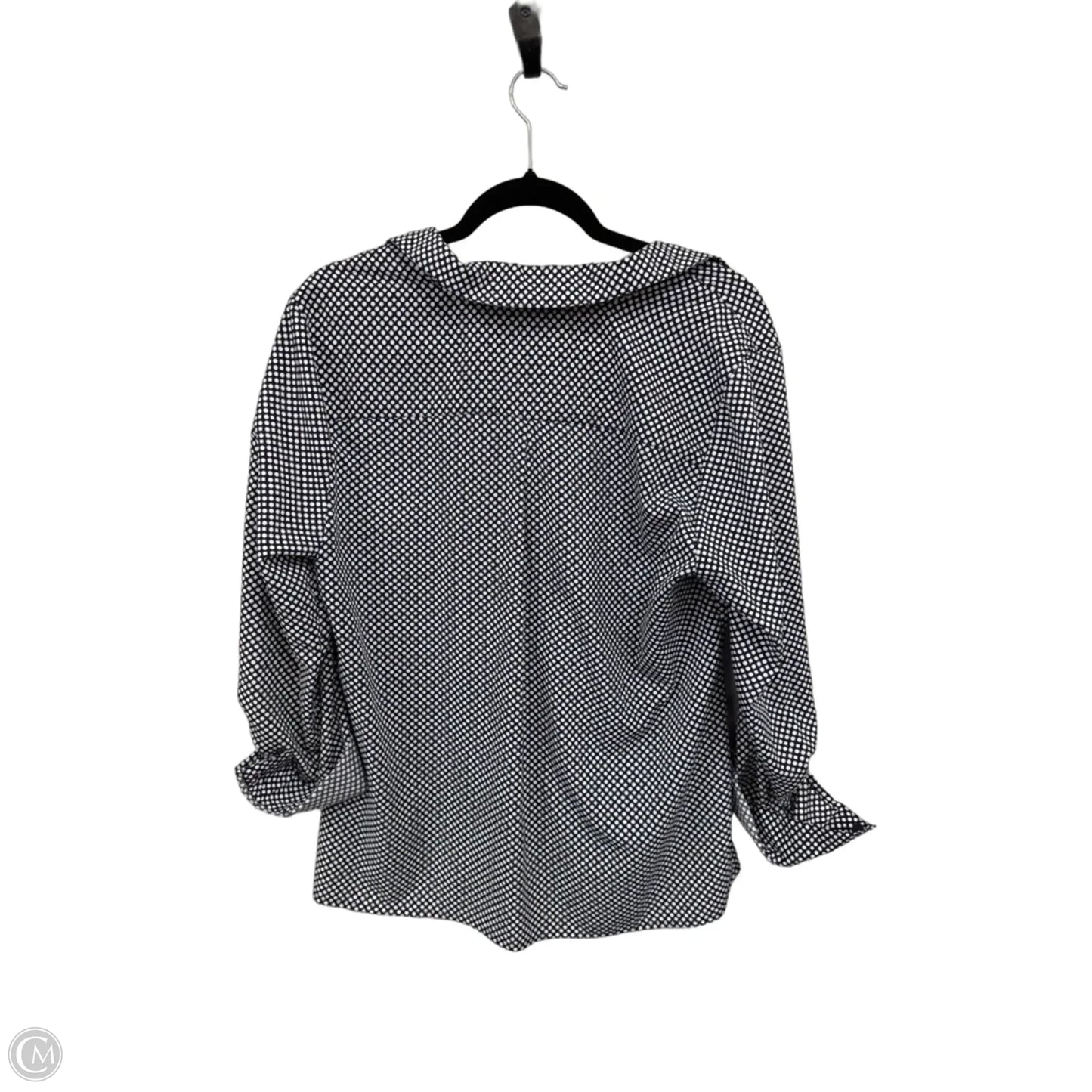 Top Long Sleeve By Kim Rogers In Blue & White, Size: L