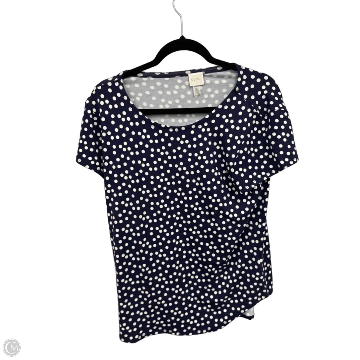 Top Short Sleeve By Cupio In Blue & White, Size: Xl