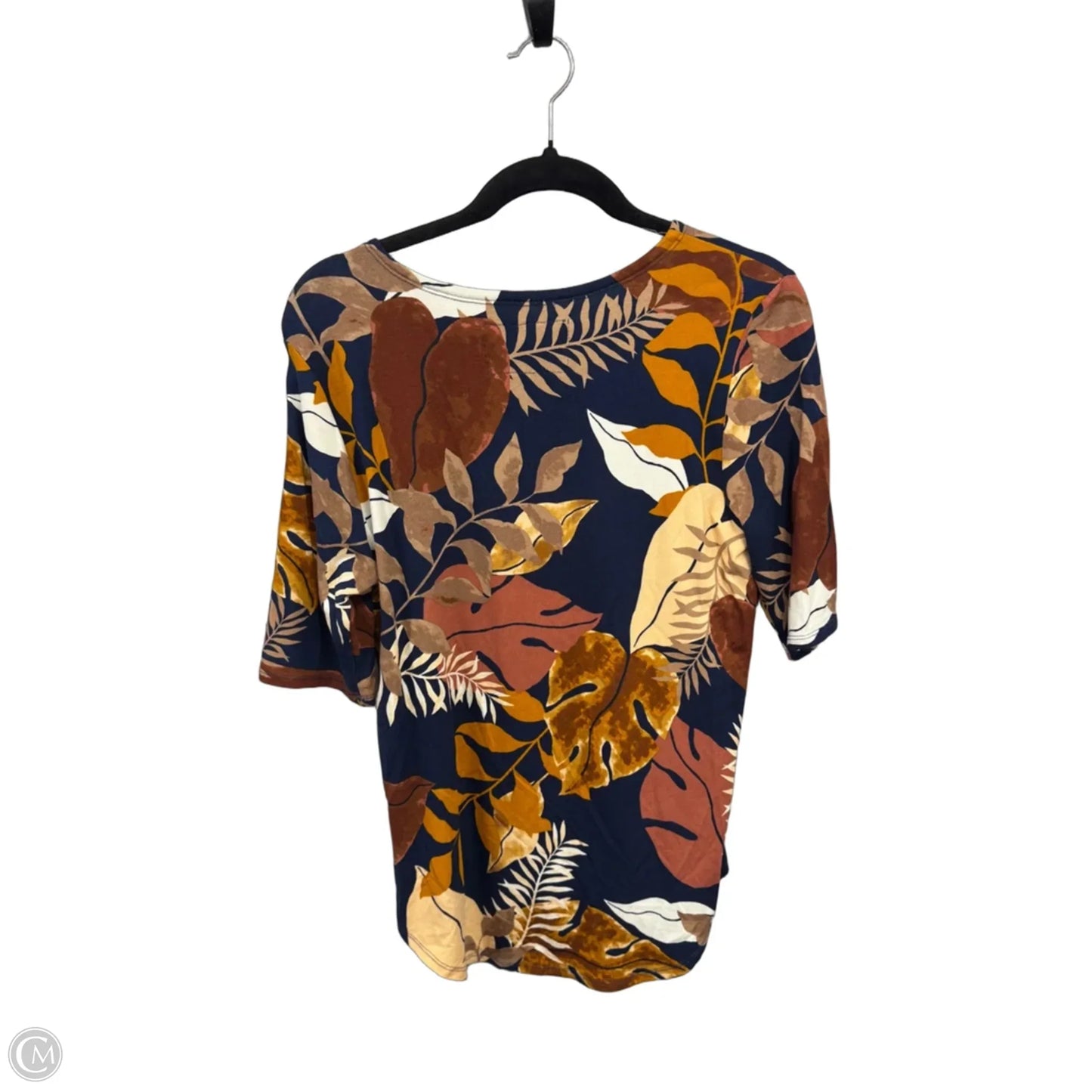 Top 3/4 Sleeve By Cupio In Blue & Brown, Size: L