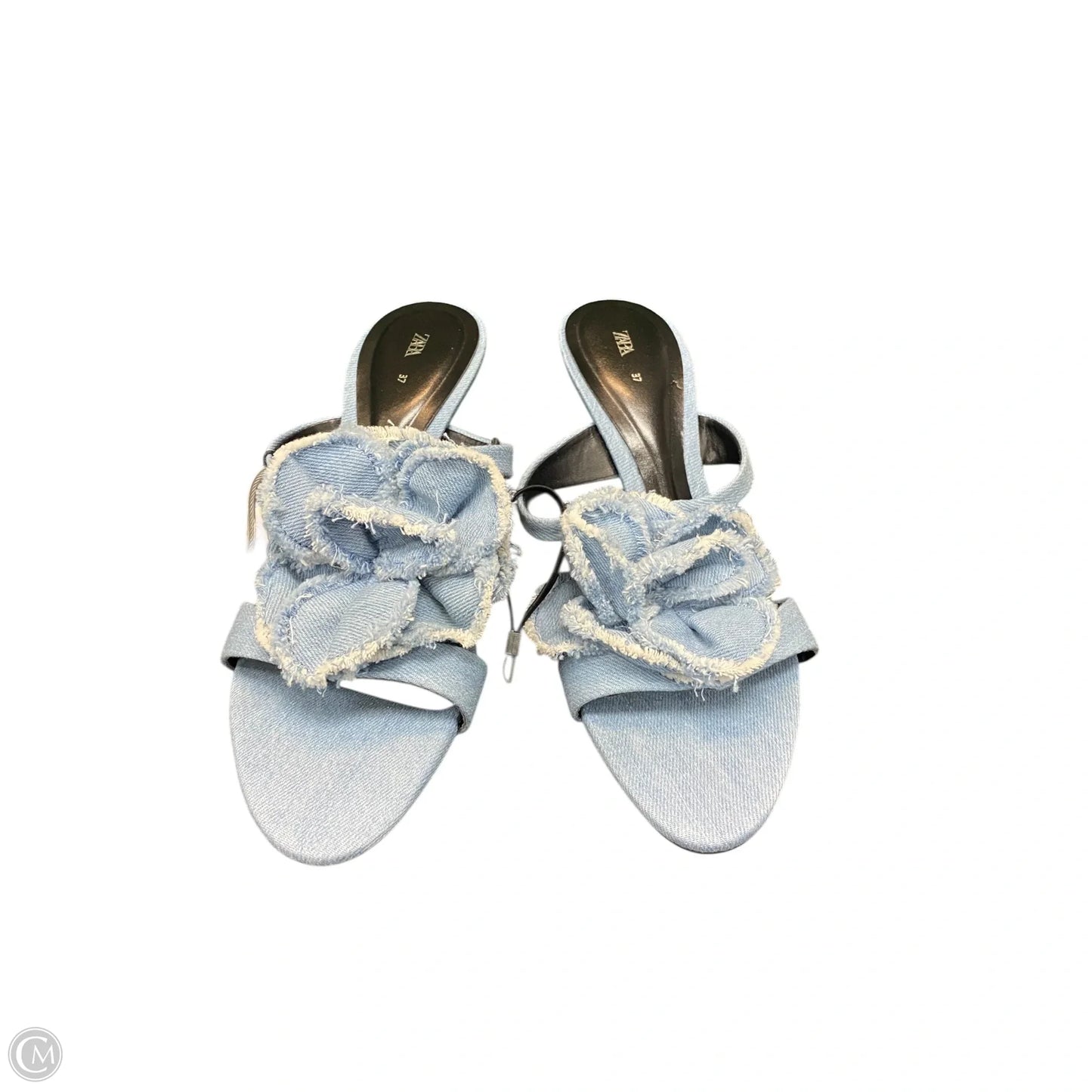 Shoes Heels Kitten By Zara In Blue Denim, Size: 6.5
