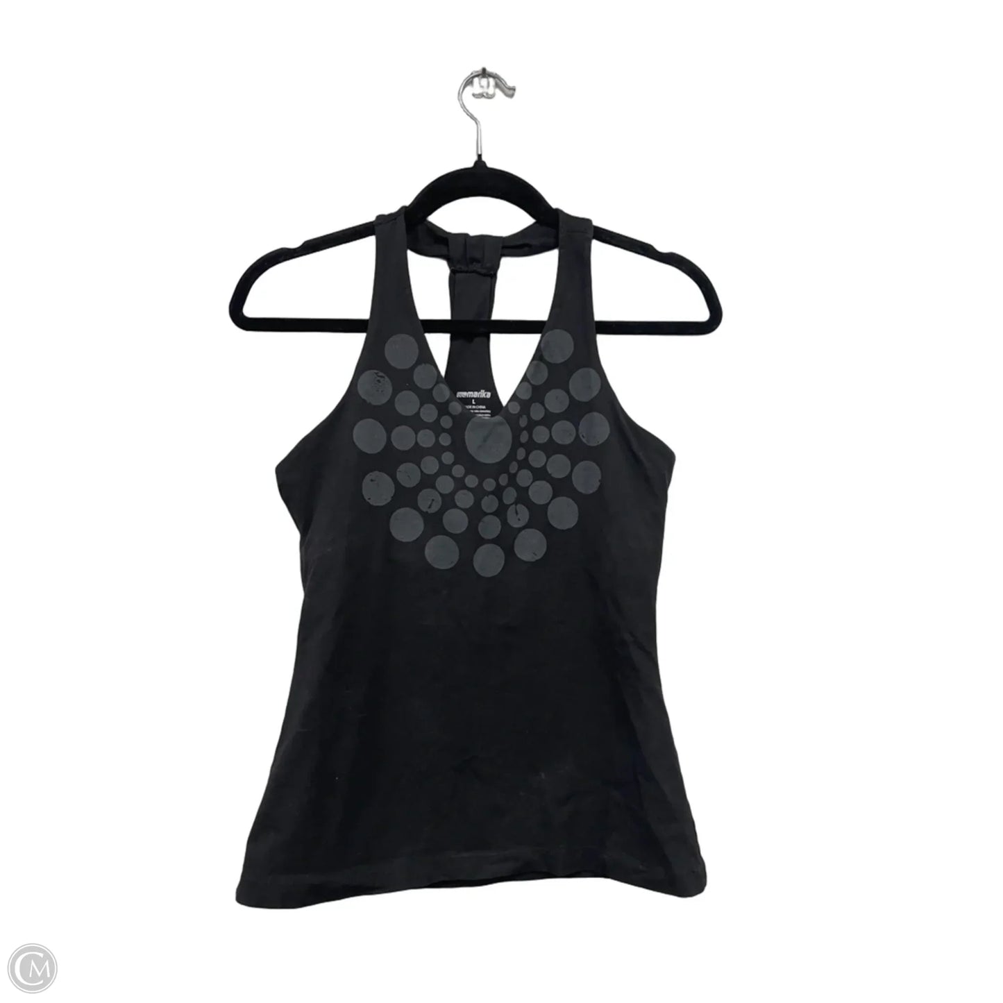 Athletic Tank Top By Marika In Black & Grey, Size: L