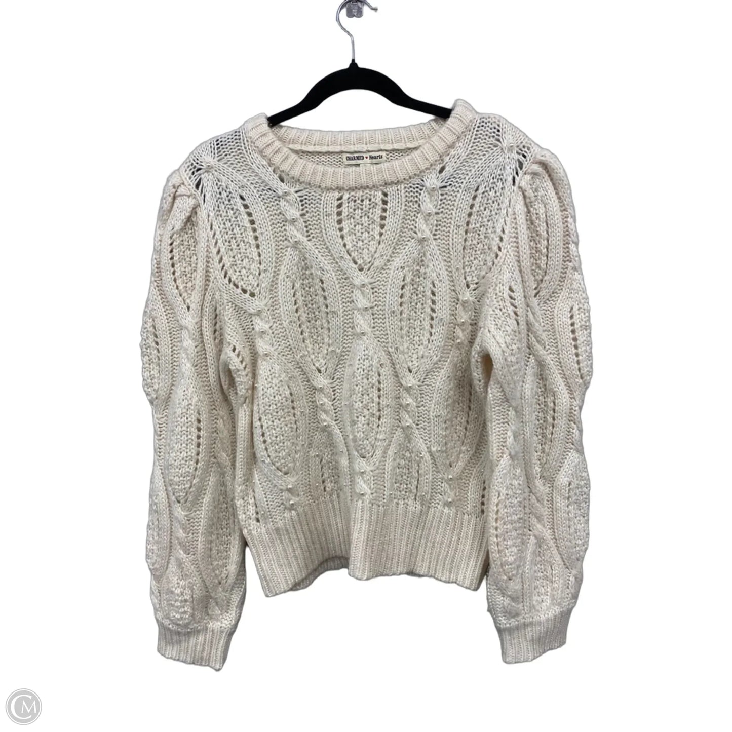Sweater By Clothes Mentor In Cream, Size: L