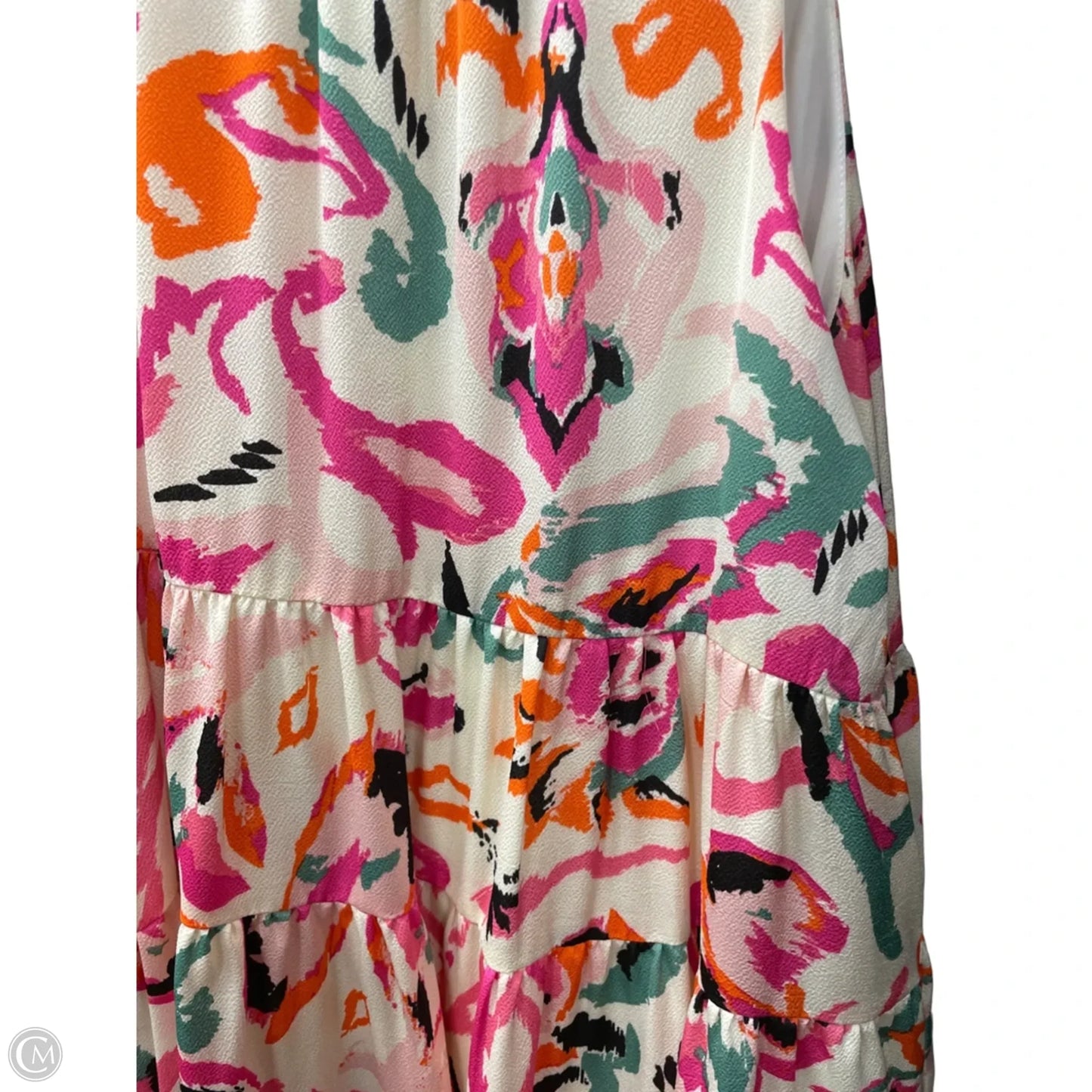 Dress Casual Short By Tcec In Orange & Pink, Size: S