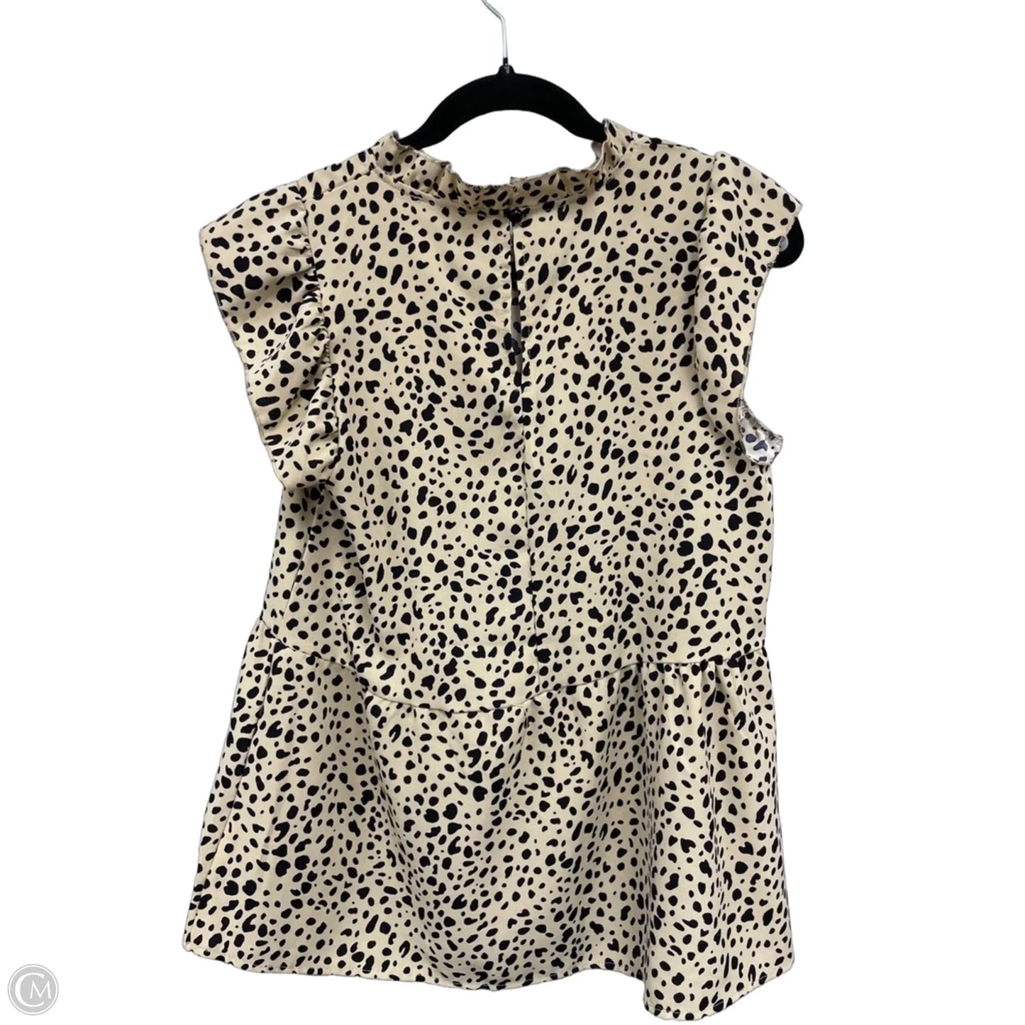 Top Sleeveless By Angashion In Black & Cream, Size: S
