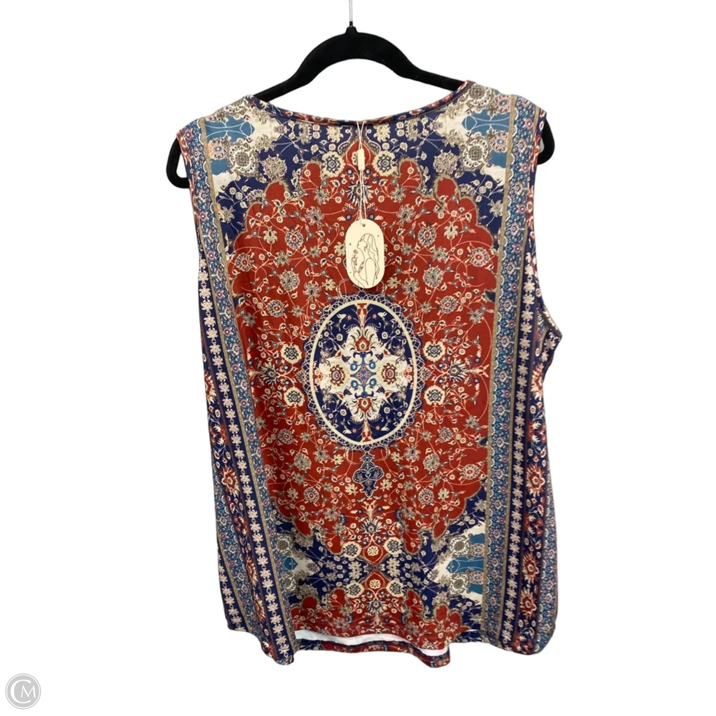 Top Sleeveless By Clothes Mentor In Brown & Red, Size: 3x
