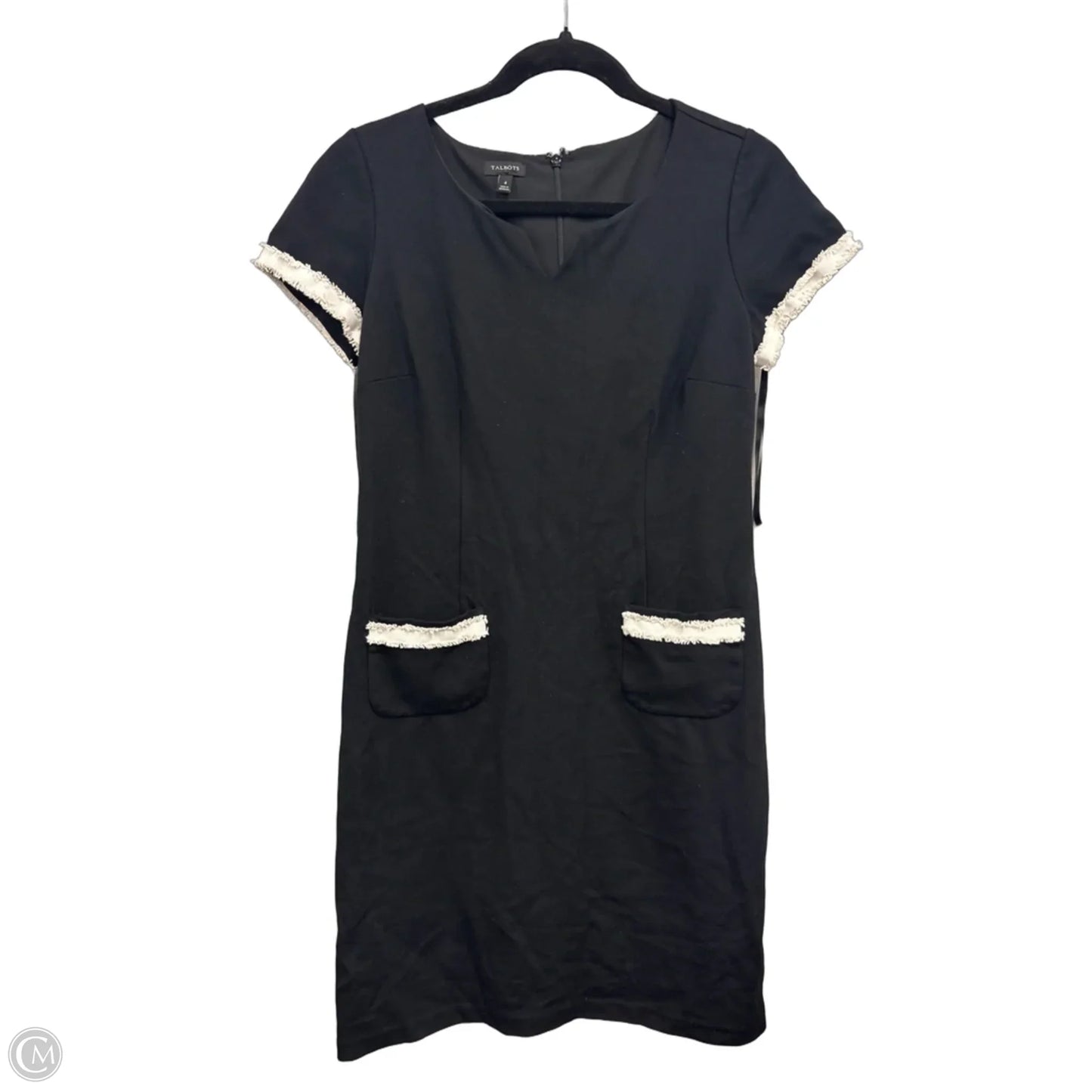 Dress Casual Midi By Talbots In Black & Cream, Size: 4