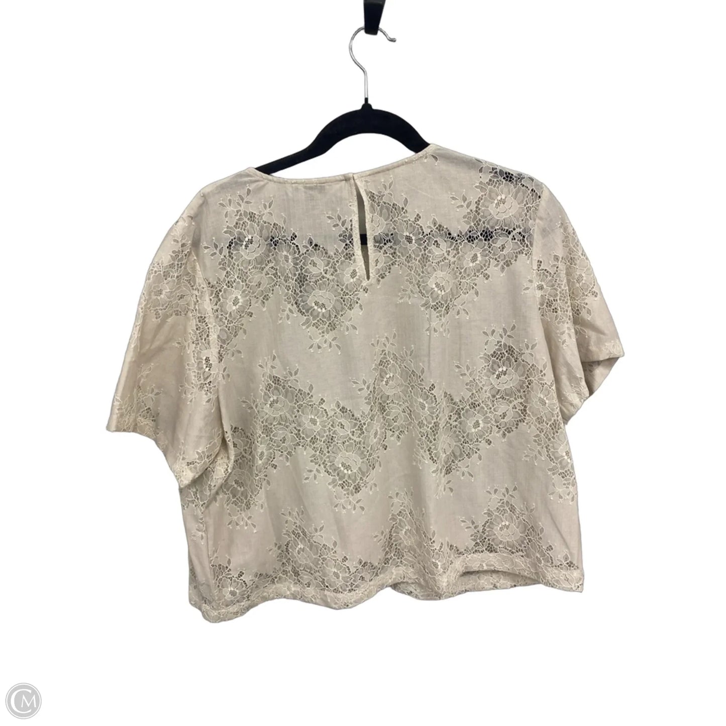 Top Short Sleeve By Express In Beige, Size: Xl