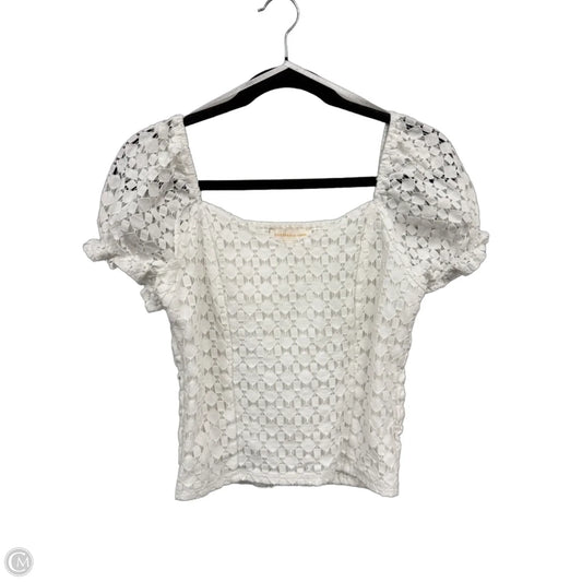 Top Short Sleeve By Monteau In White, Size: L