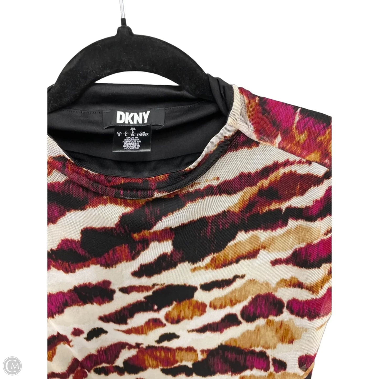 Top Sleeveless By Dkny In Black & Cream, Size: L