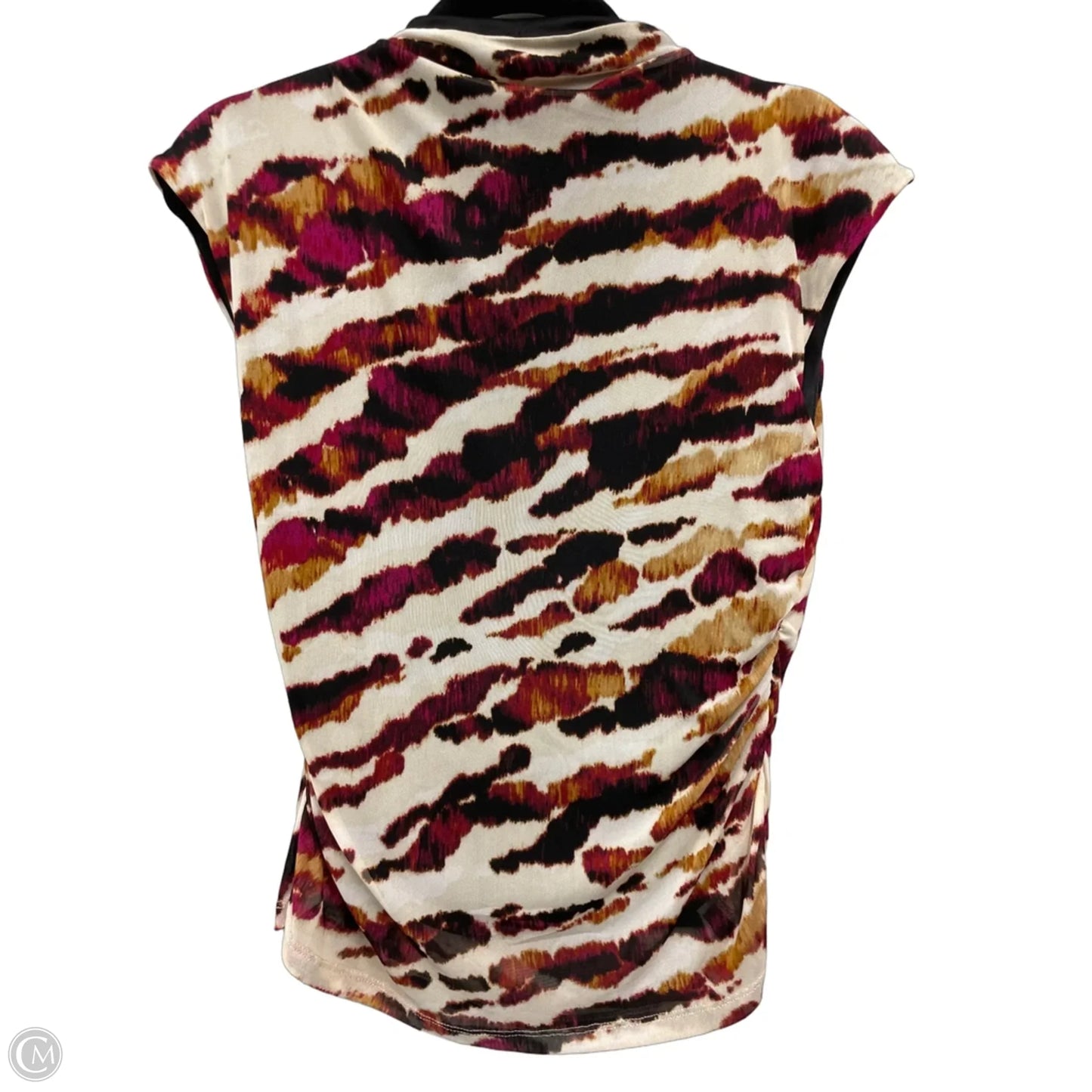 Top Sleeveless By Dkny In Black & Cream, Size: L