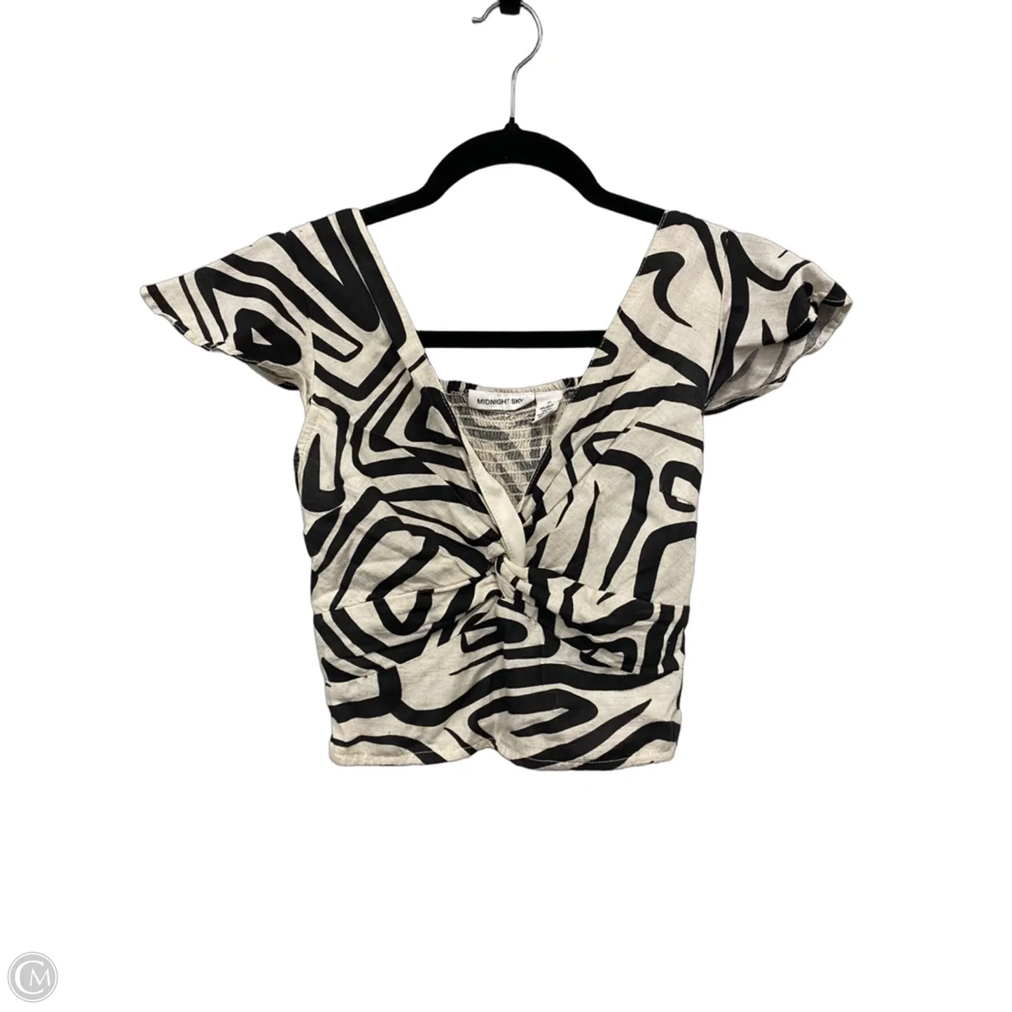 Top Short Sleeve By Clothes Mentor In Black & Tan, Size: S