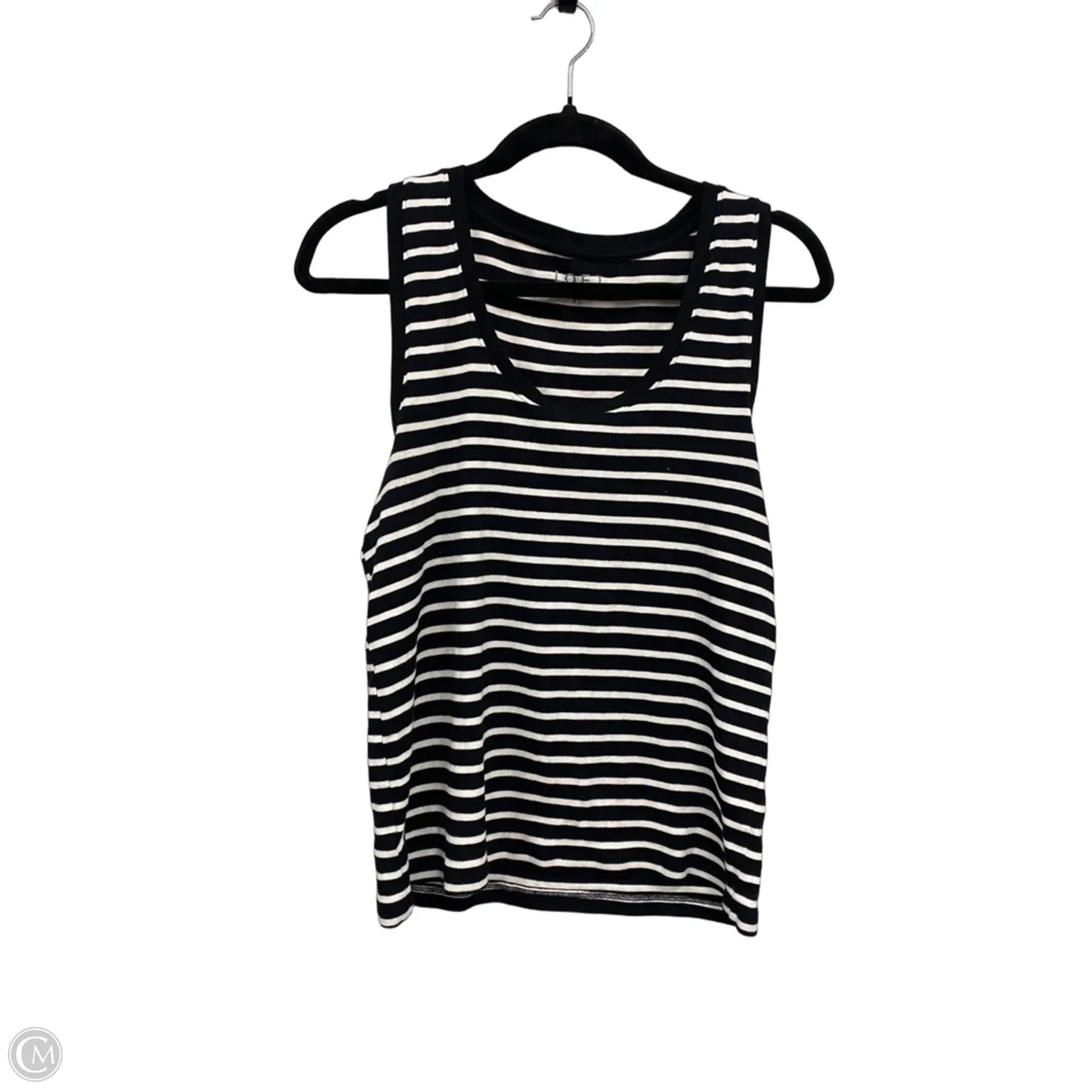 Top Sleeveless By Loft In Black & White, Size: Xl