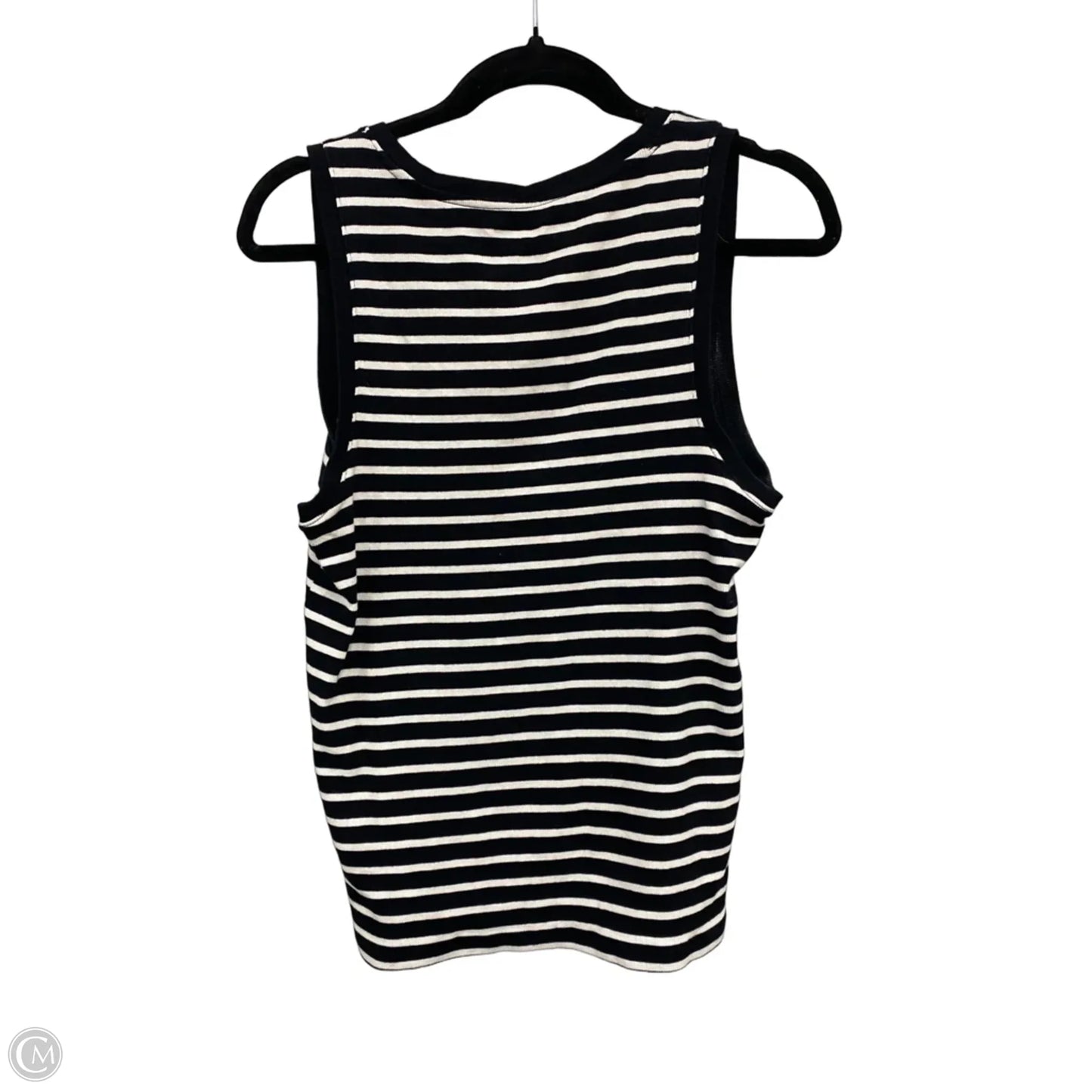 Top Sleeveless By Loft In Black & White, Size: Xl