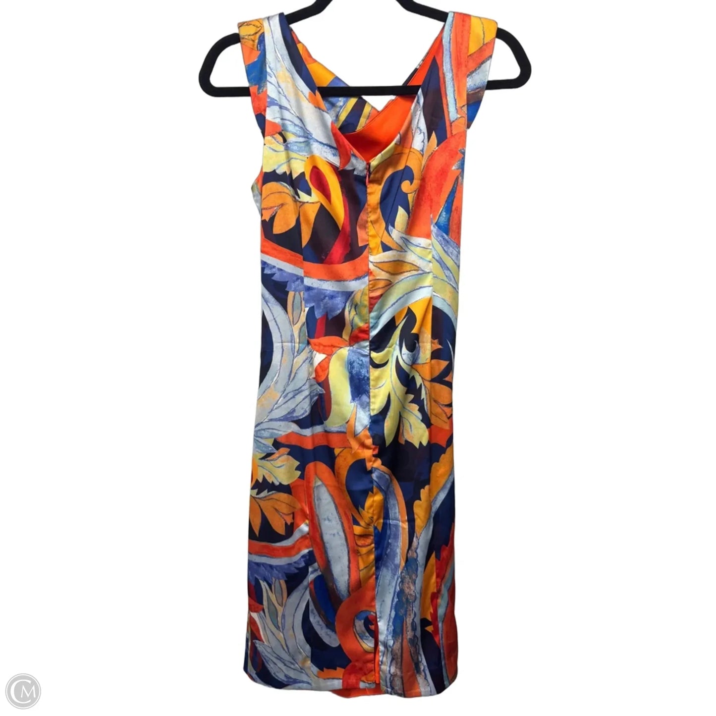 Dress Casual Midi By Nicole Miller In Blue & Orange, Size: 8