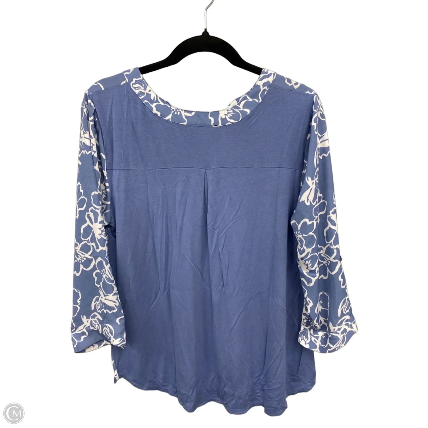 Top 3/4 Sleeve By Fortune & Ivy In Blue, Size: L