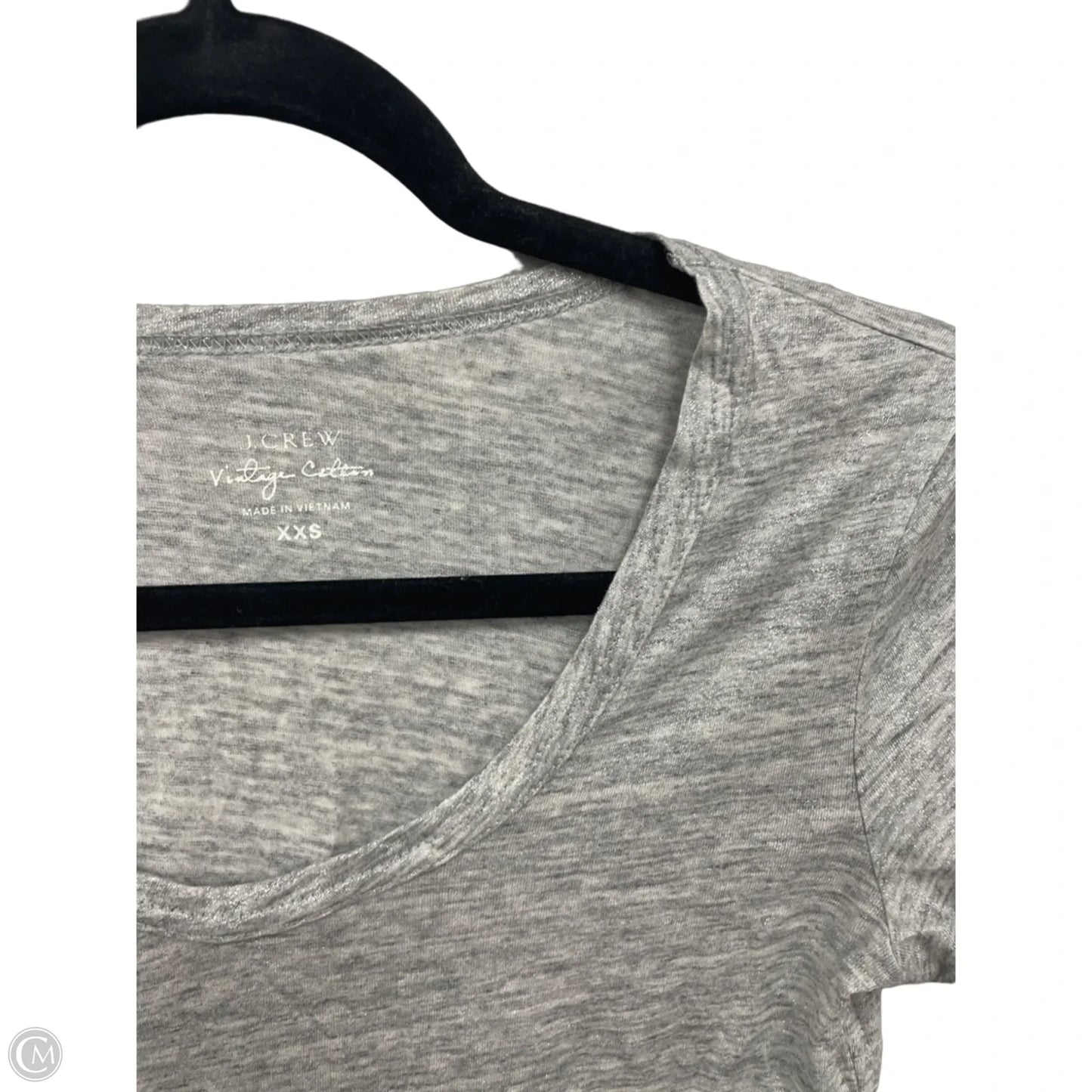 Top Short Sleeve By J. Crew In Silver, Size: Xxs