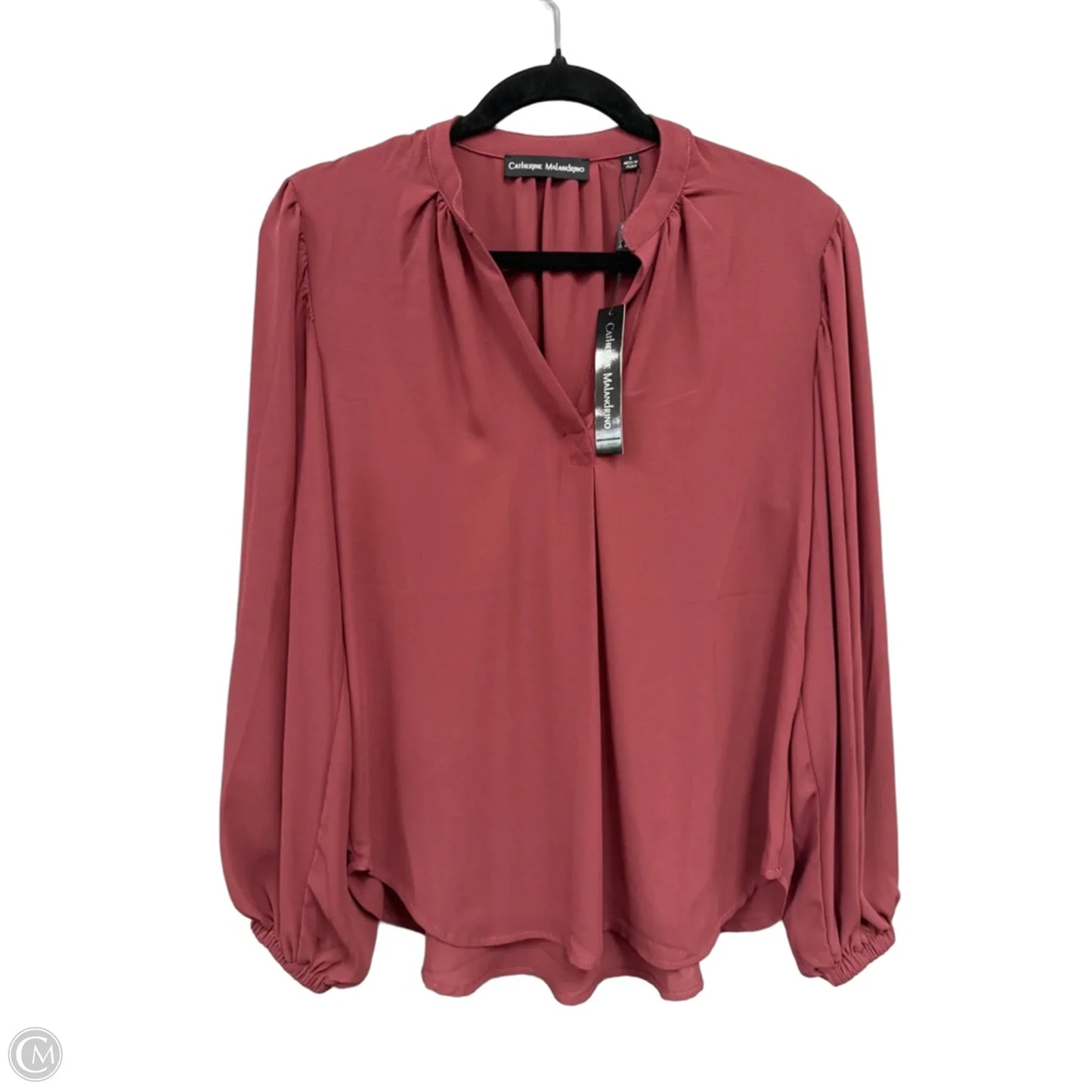 Top Long Sleeve By Catherine Malandrino In Maroon, Size: S