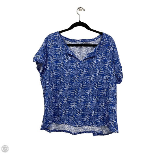 Top Short Sleeve By Wonderly In Blue, Size: 3x