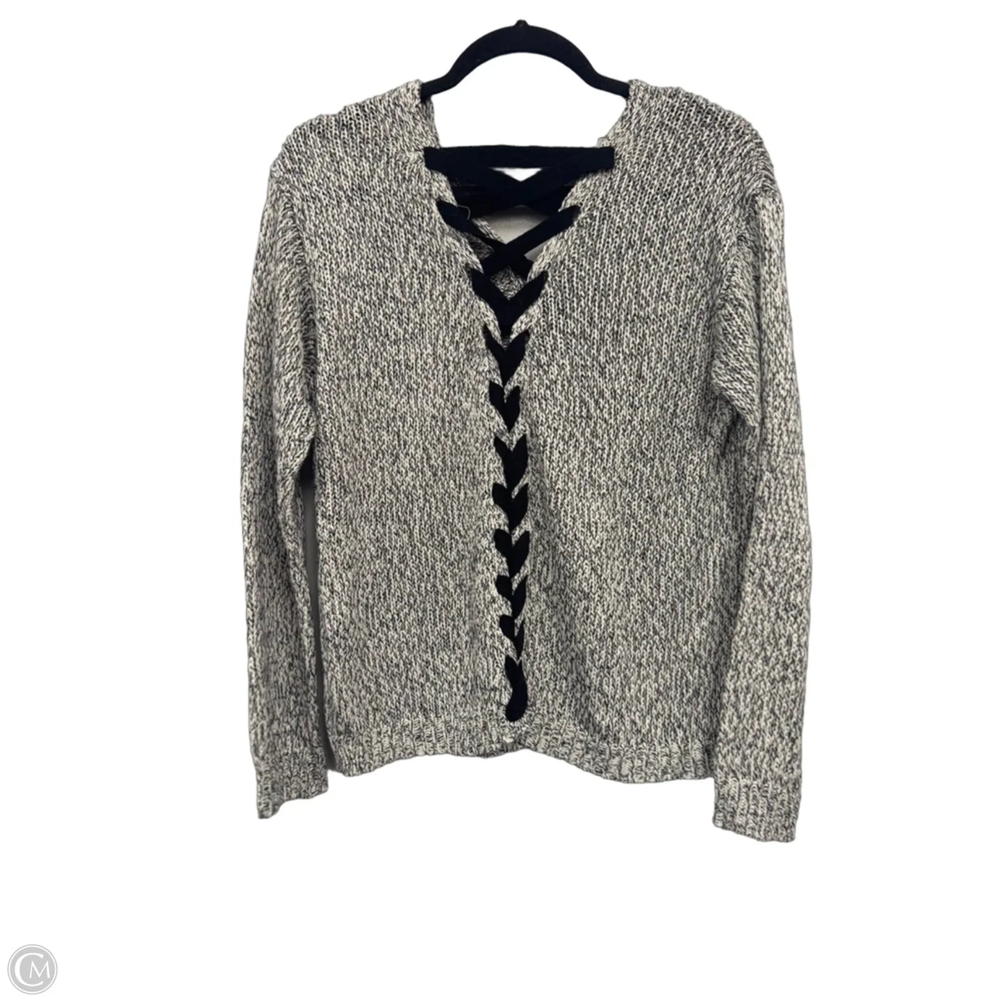 Top Long Sleeve By Clothes Mentor In Black & White, Size: L