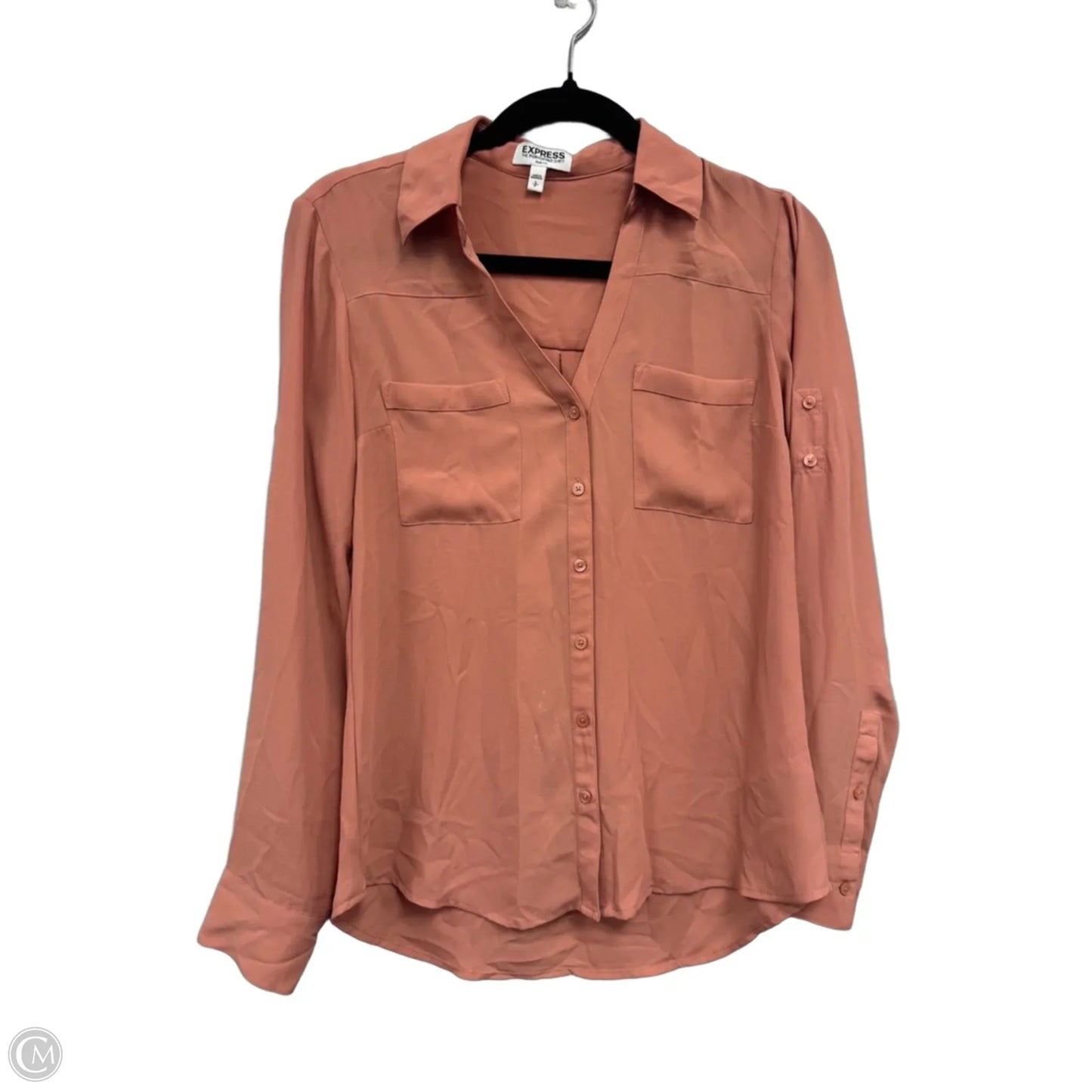 Top Long Sleeve By Express In Peach, Size: S