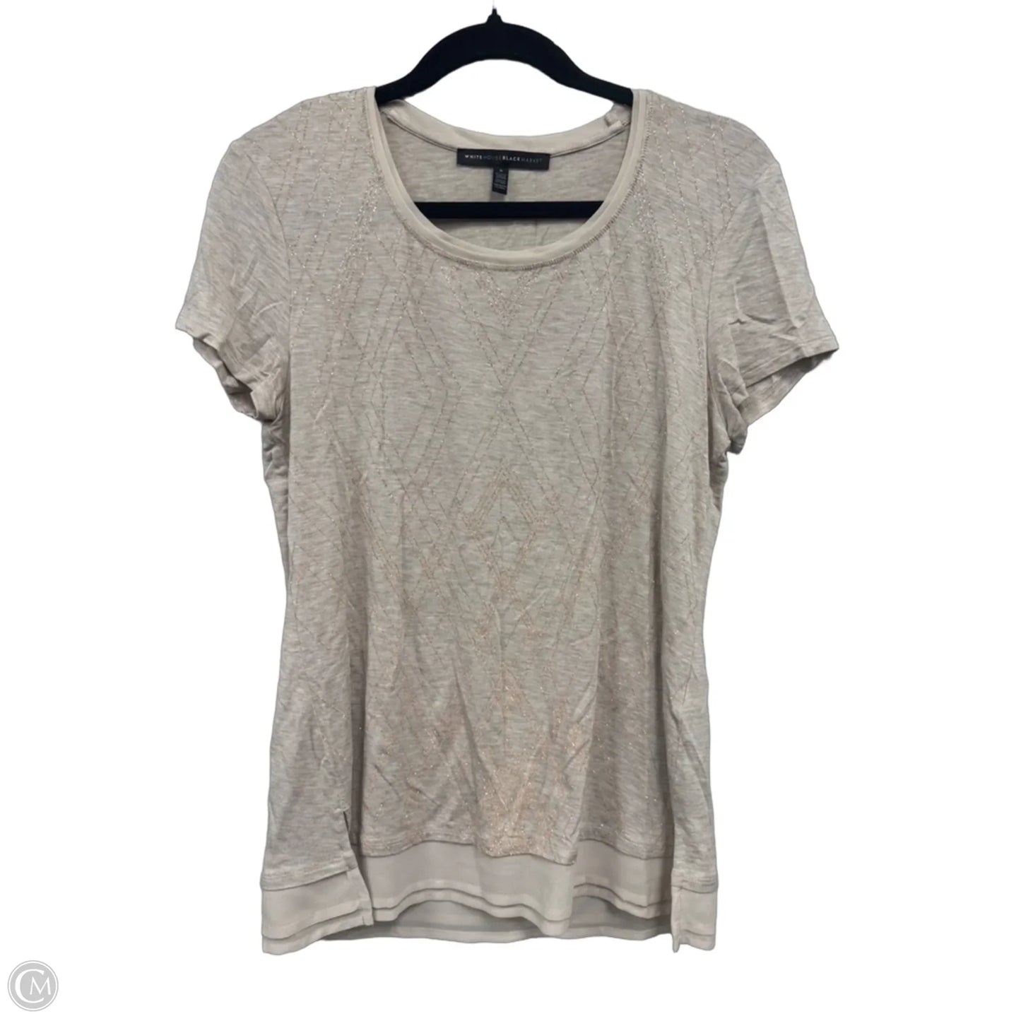 Top Short Sleeve By White House Black Market In Beige, Size: S