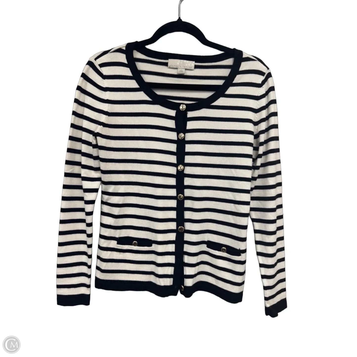 Sweater By Carolyn Taylor In Black & White, Size: S