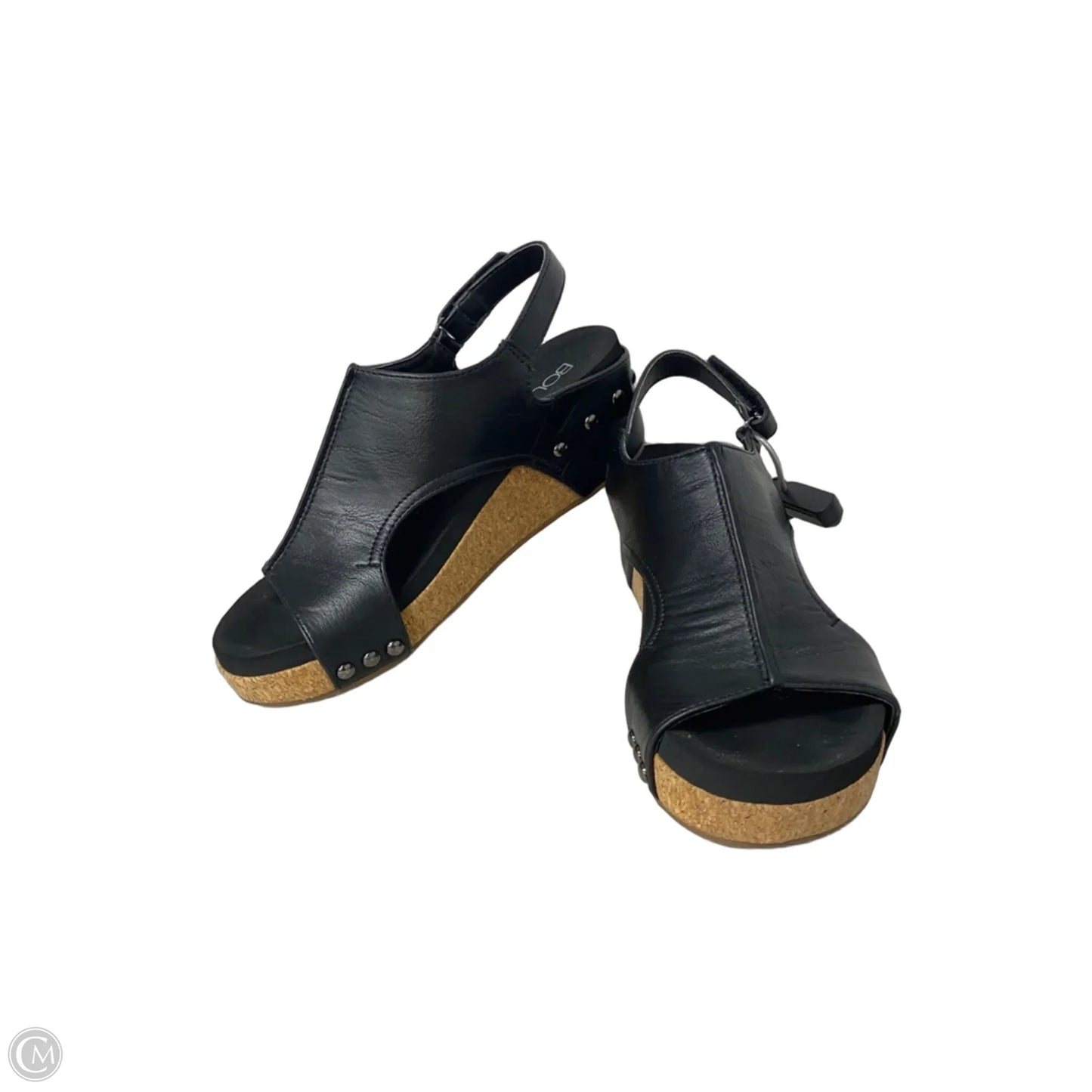 Sandals Heels Wedge By Corkys In Black, Size: 6