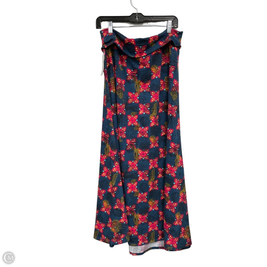 Skirt Maxi By Lularoe In Blue & Pink, Size: Xl