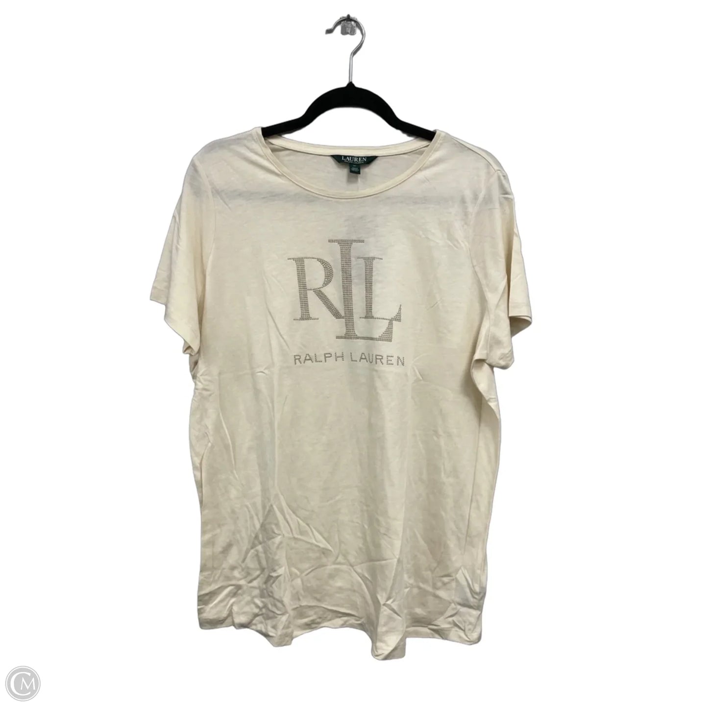 Top Short Sleeve Basic By Ralph Lauren In Tan, Size: 1x