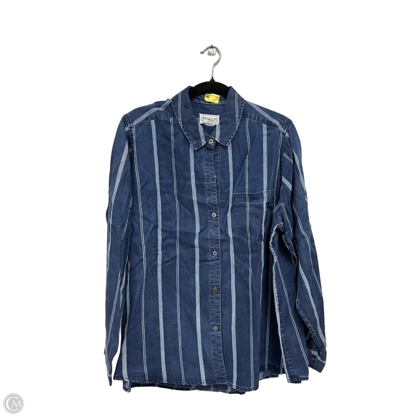 Top Long Sleeve By For The Republic In Blue, Size: 1x