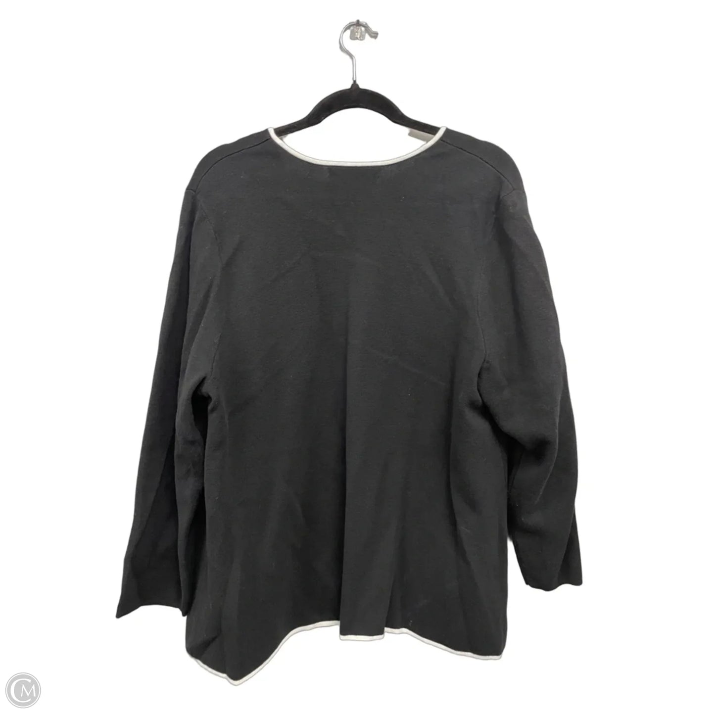 Sweater Cardigan By Kasper In Black, Size: 1x