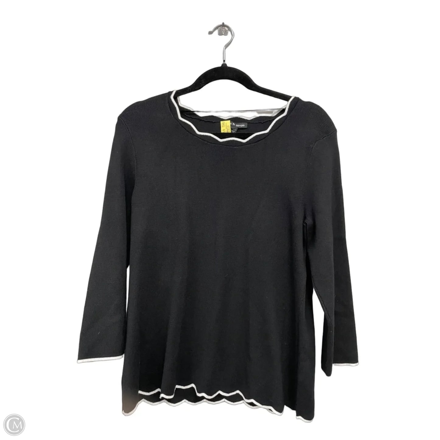 Top 3/4 Sleeve By Cable And Gauge In Black, Size: Xl