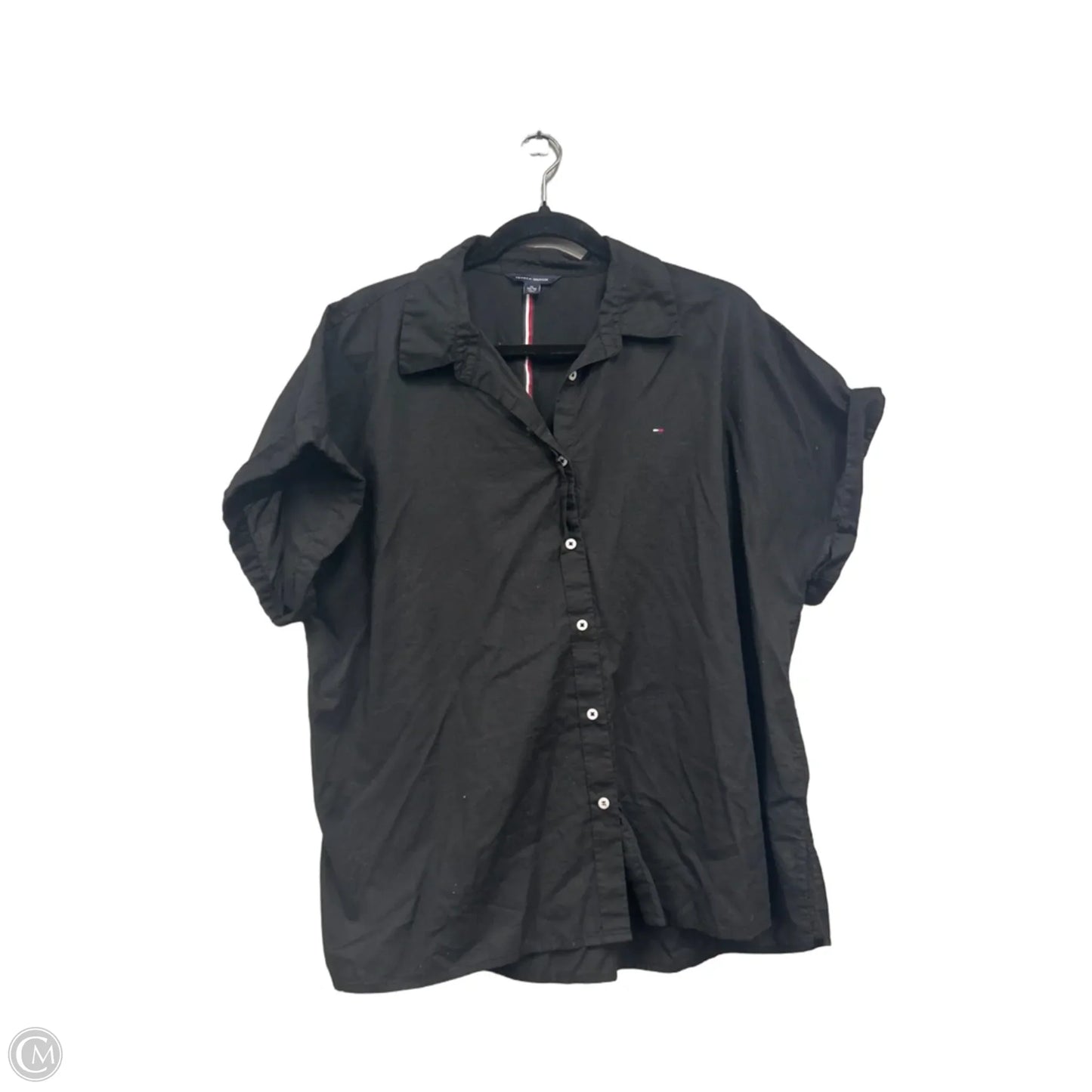 Top Short Sleeve By Tommy Hilfiger In Black, Size: Xl
