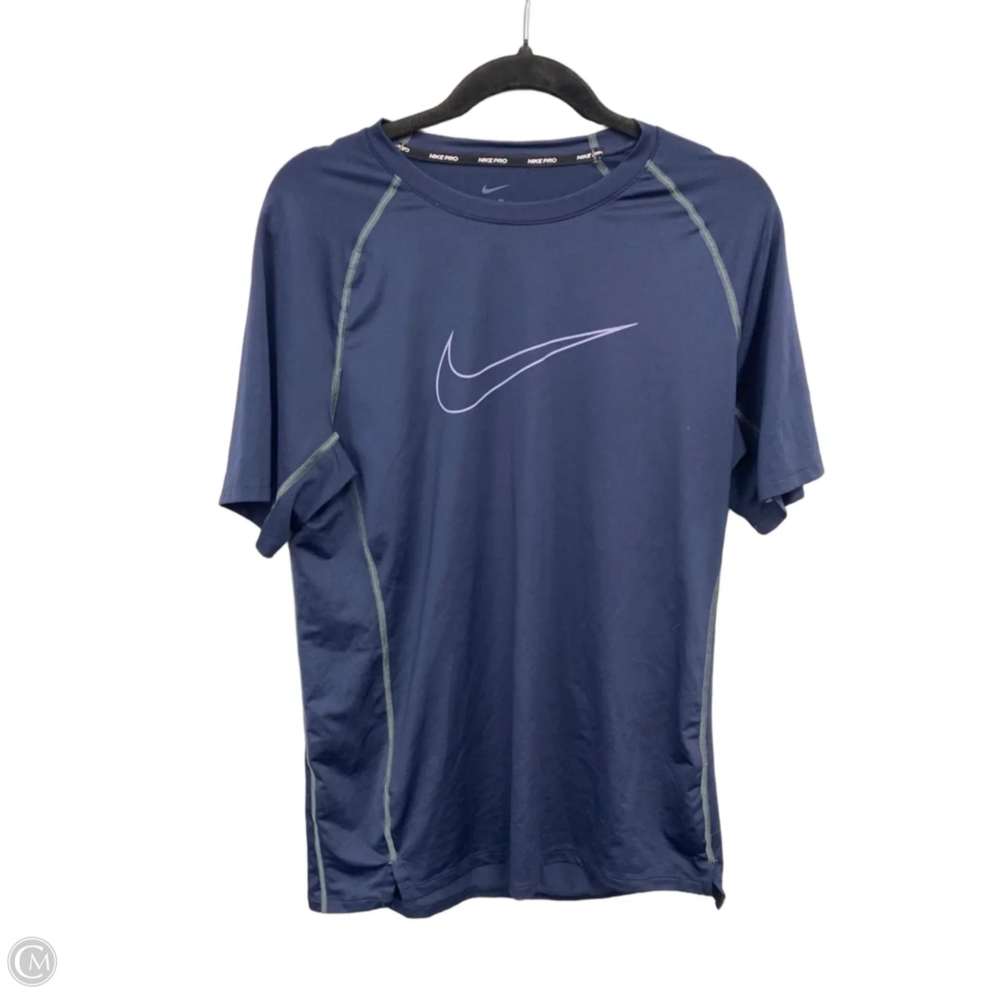 Athletic Top Short Sleeve By Nike Apparel In Blue, Size: L