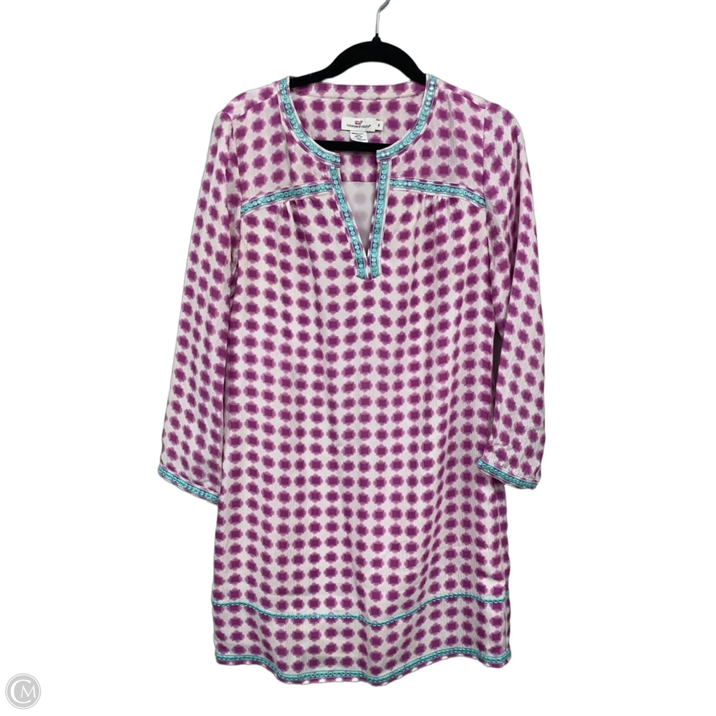 Dress Casual Midi By Vineyard Vines In Purple & White, Size: 6