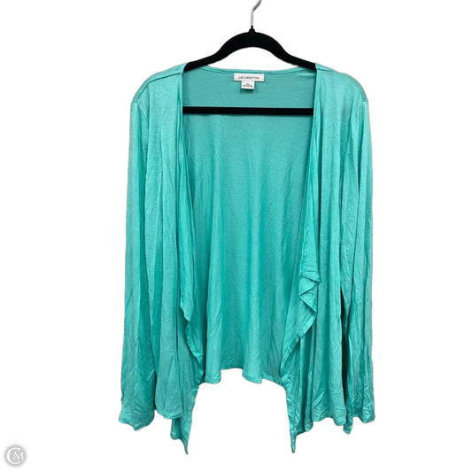Cardigan By Liz Claiborne In Teal, Size: Xl
