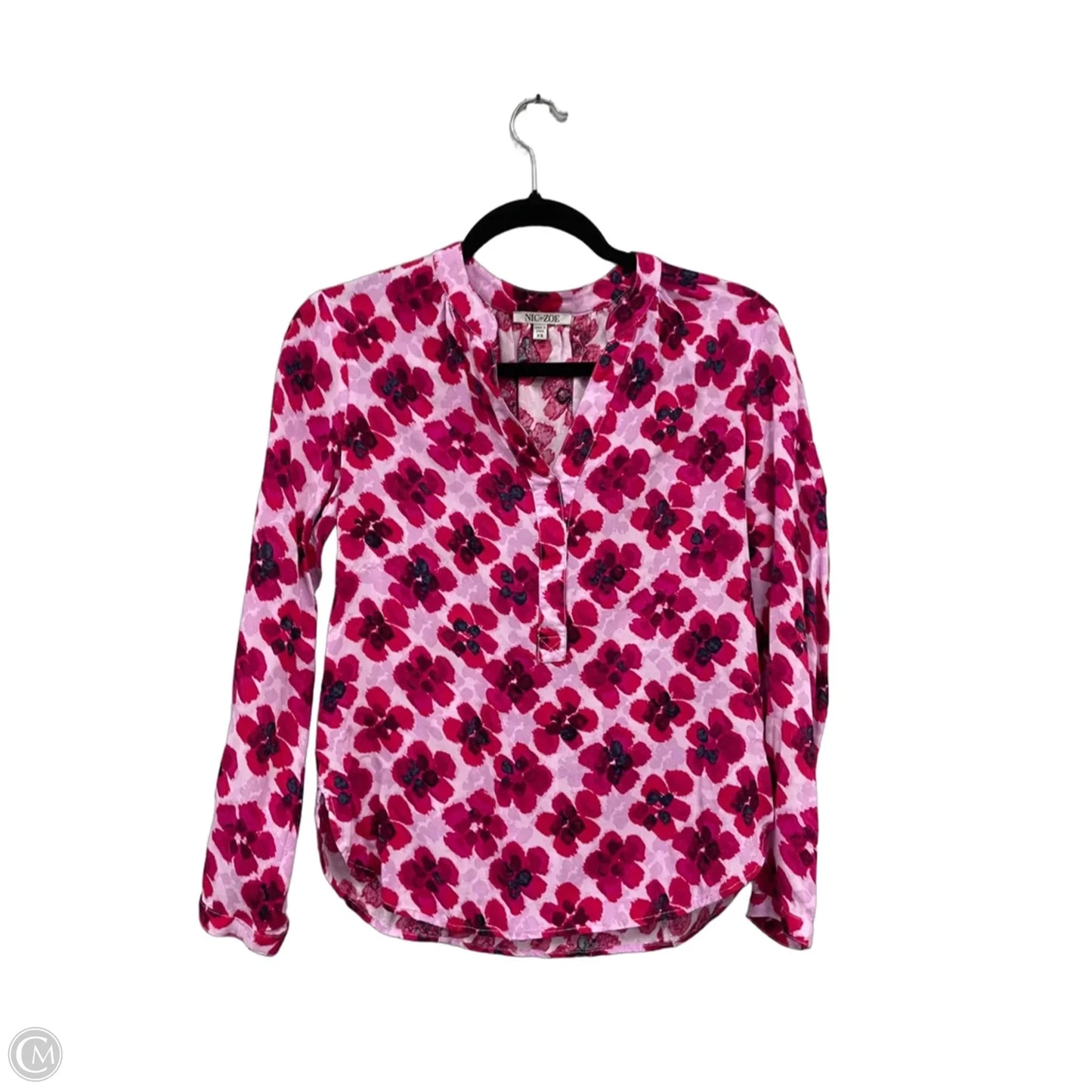 Top Long Sleeve By Nic + Zoe In Pink & Purple, Size: Xs