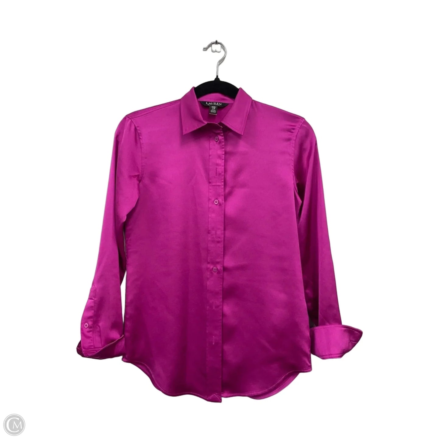 Blouse Long Sleeve By Lauren By Ralph Lauren In Purple, Size: Xxs