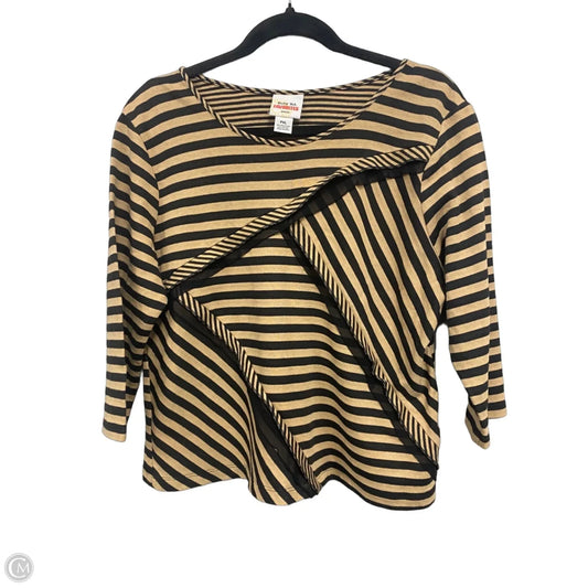 Top 3/4 Sleeve By Ruby Rd In Black & Brown, Size: Xl