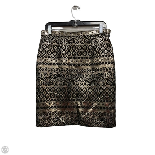 Skirt Mini & Short By Catherine Malandrino In Black & Gold, Size: 8