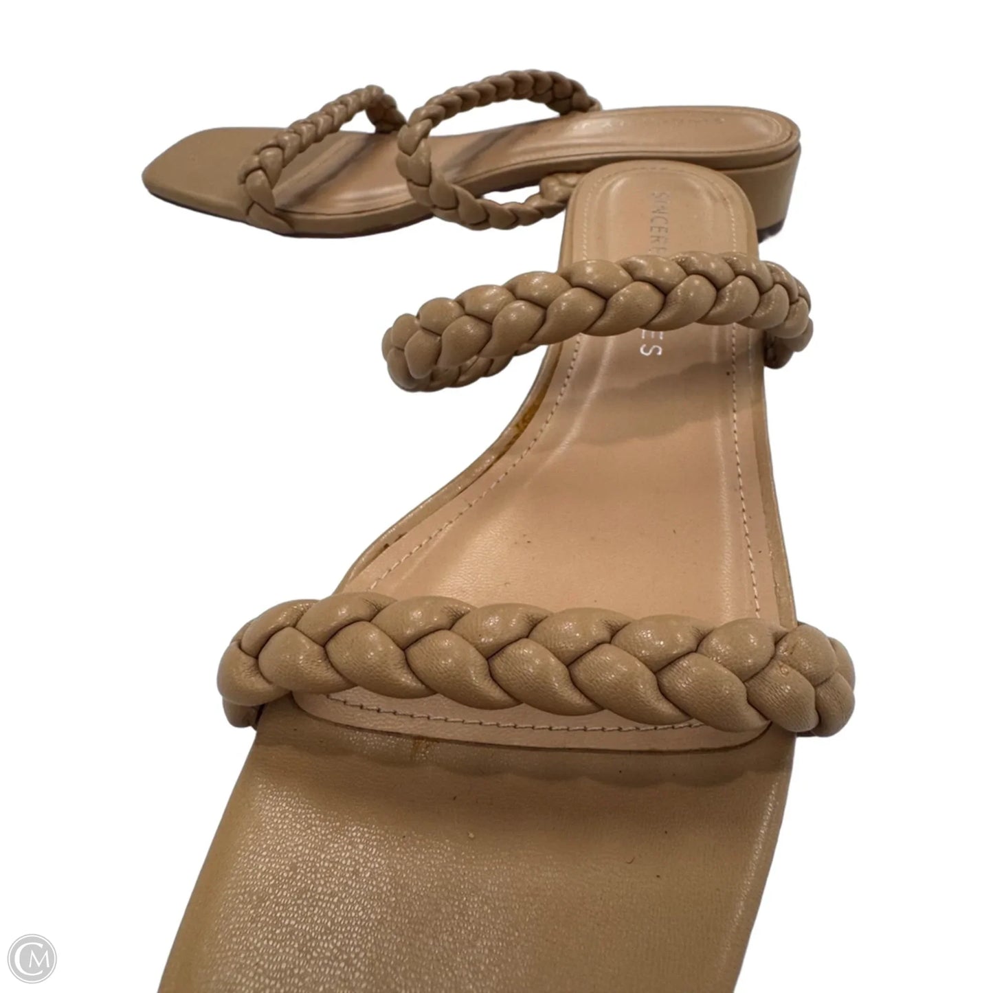 Sandals Heels Block By Sincerely Jules In Tan, Size: 8.5