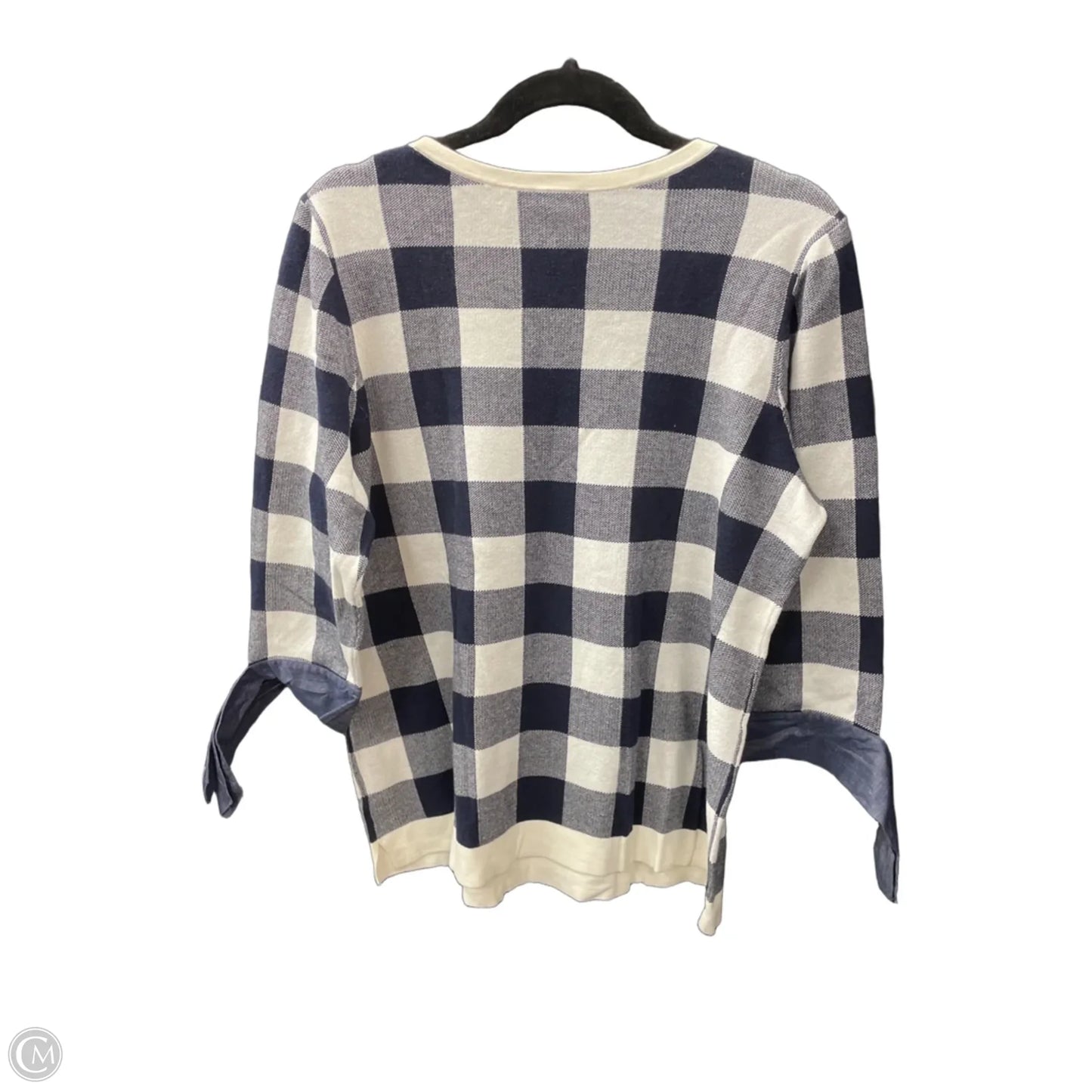 Sweater By Talbots In Blue & White, Size: 1x
