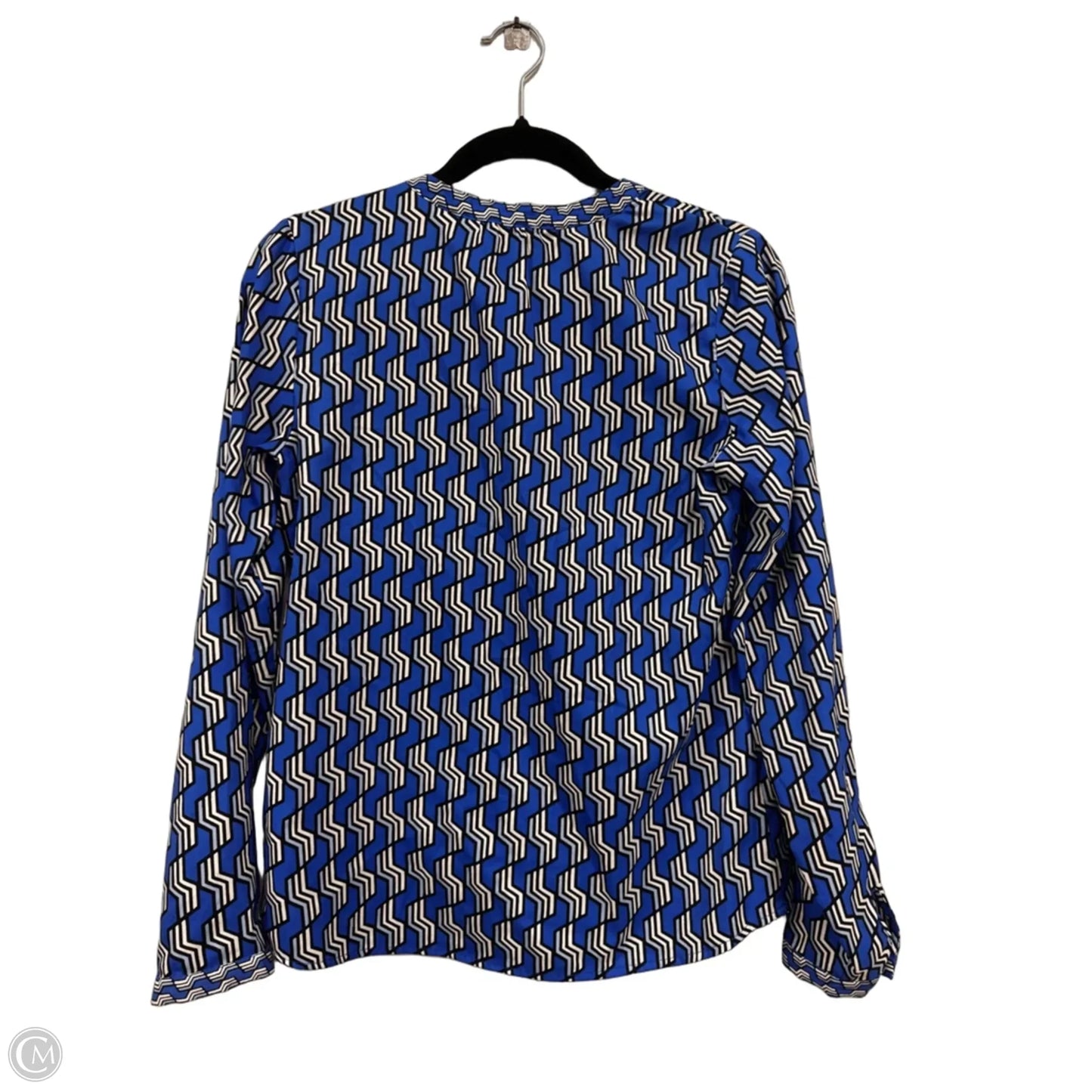 Blouse Long Sleeve By Limited In Blue & White, Size: S