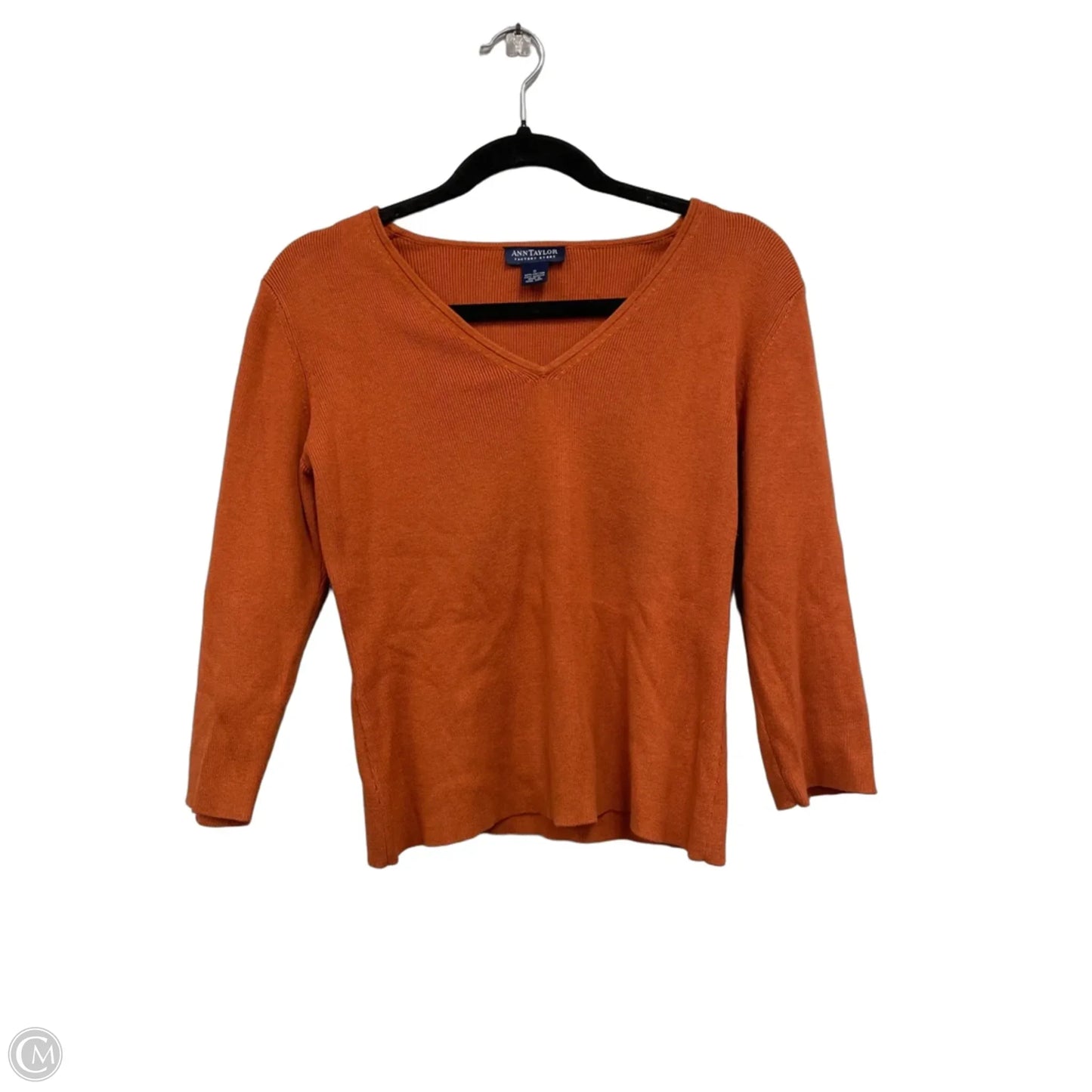 Top 3/4 Sleeve By Ann Taylor In Orange, Size: S
