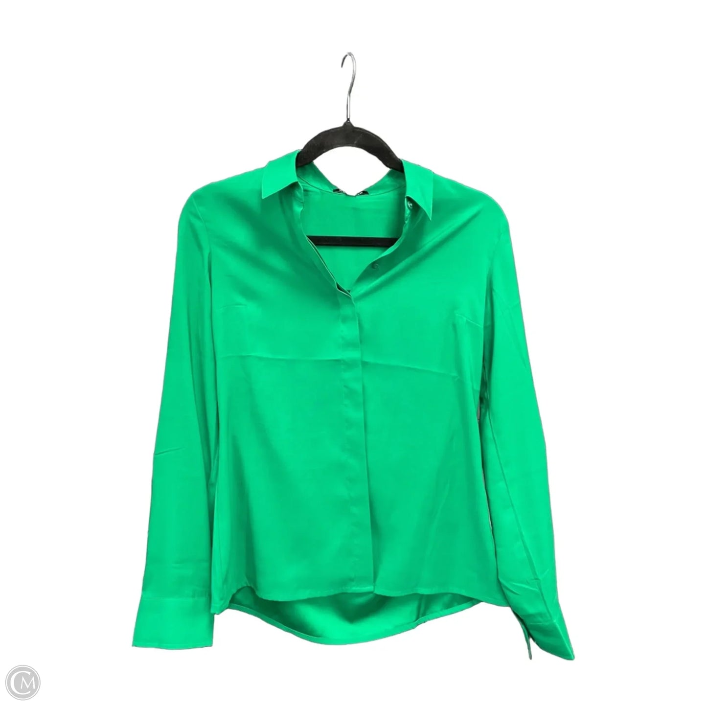 Blouse Long Sleeve By Express In Green, Size: Xs