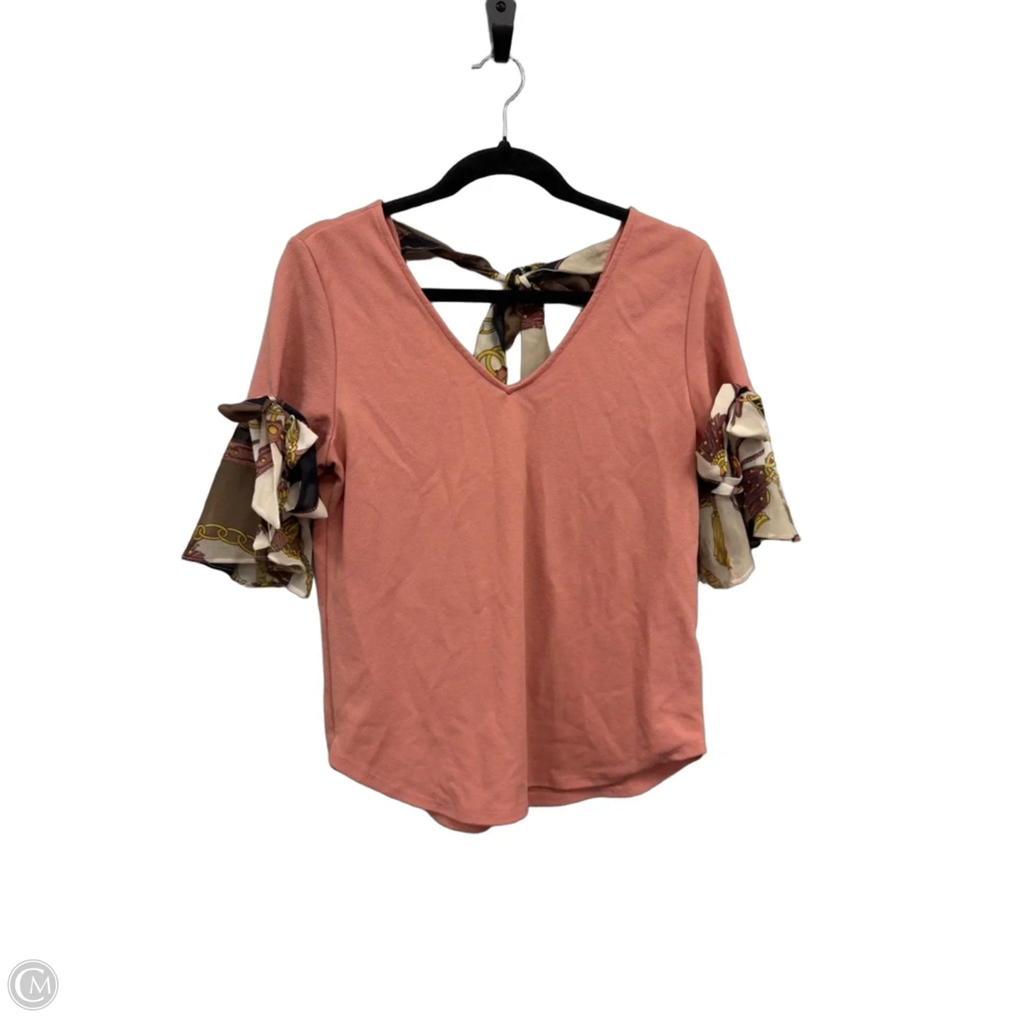 Top Short Sleeve By New York And Co In Peach, Size: Xs